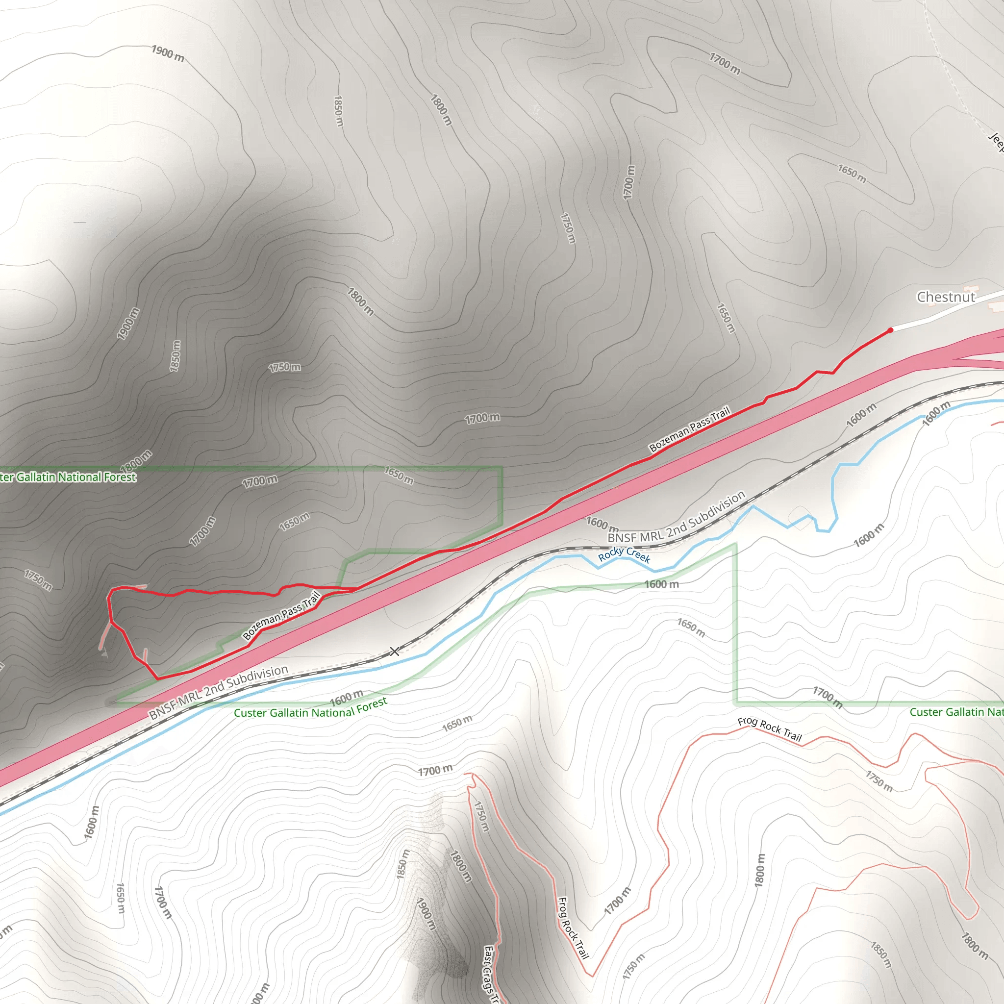 Rocky Canyon Trail mobile static map