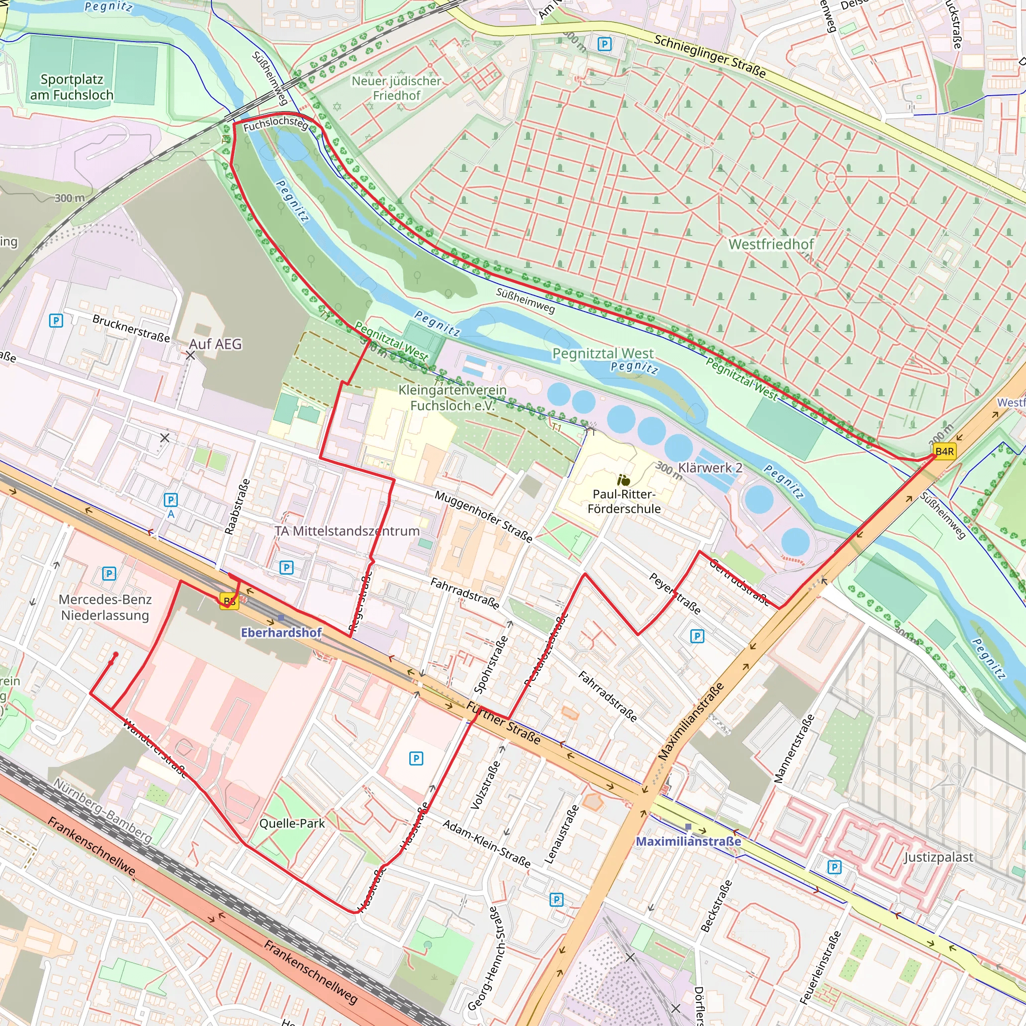 Pegnitz via Süßheimweg mobile static map