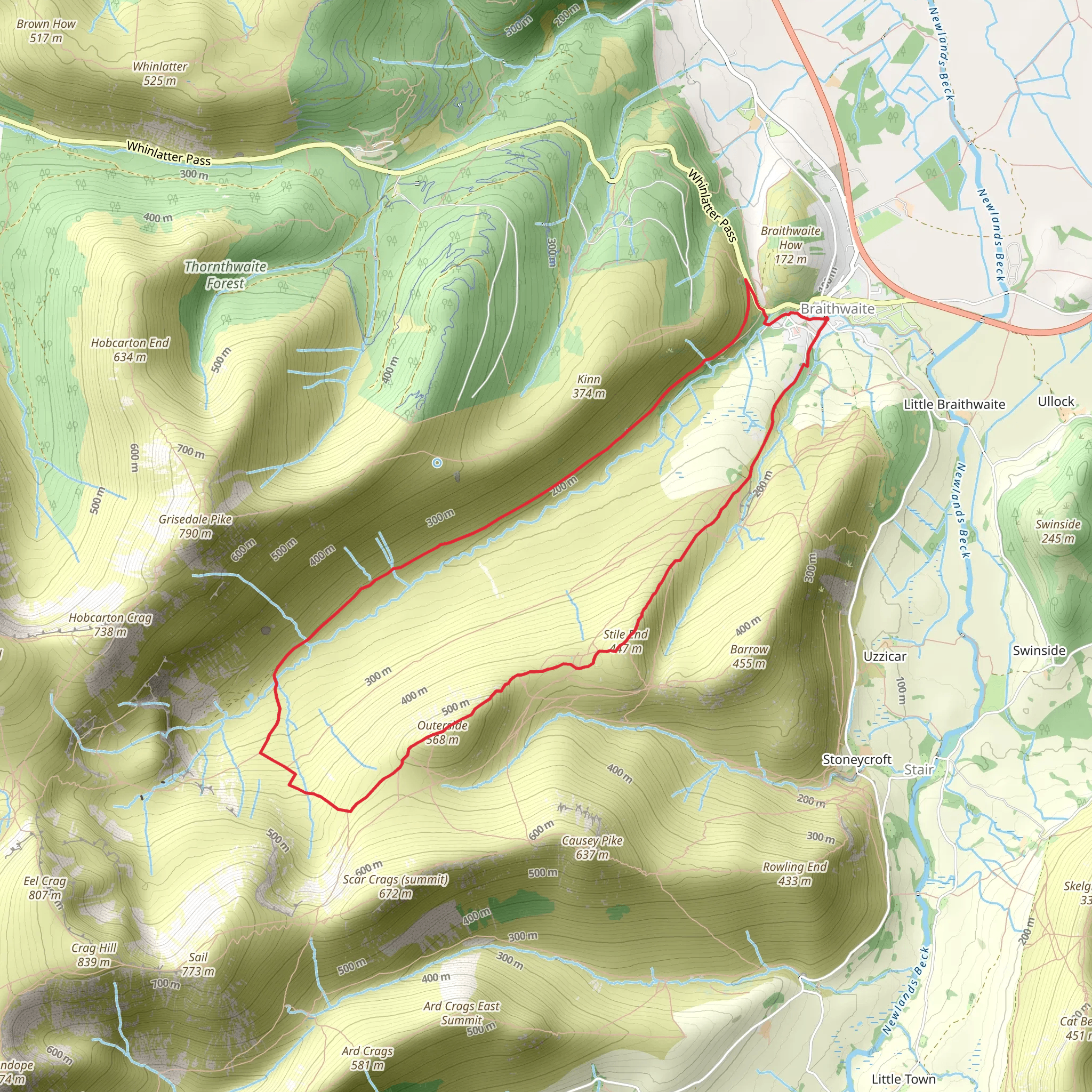 Outerside and Stile End mobile static map