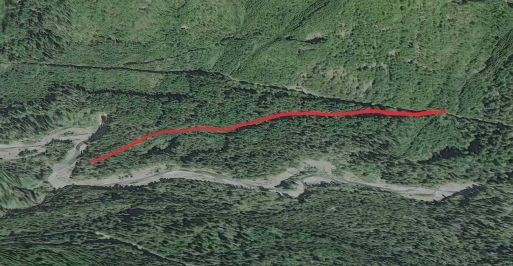 An image depicting the trail Lower SF Skokomish Campcomfort Trail and its surrounding area.