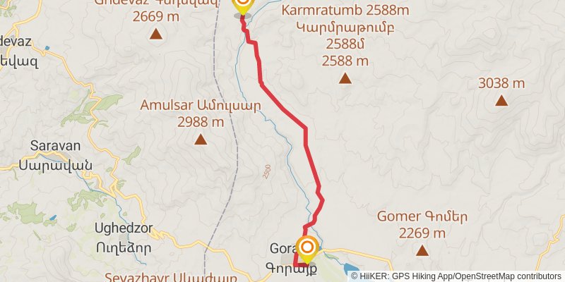 Transcaucasian Trail - Armenia stage 38 Map