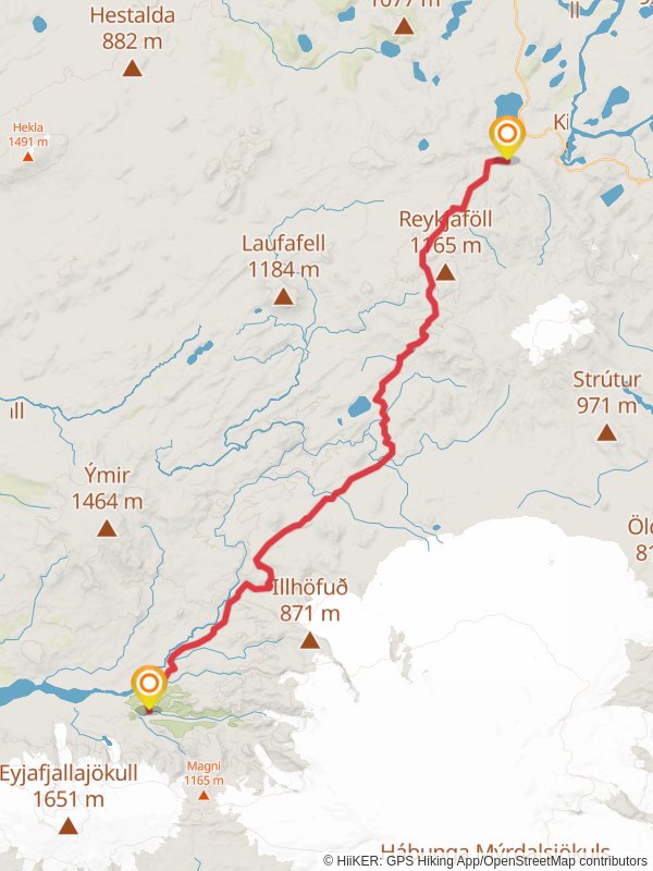 Laugavegur trek map hotsell