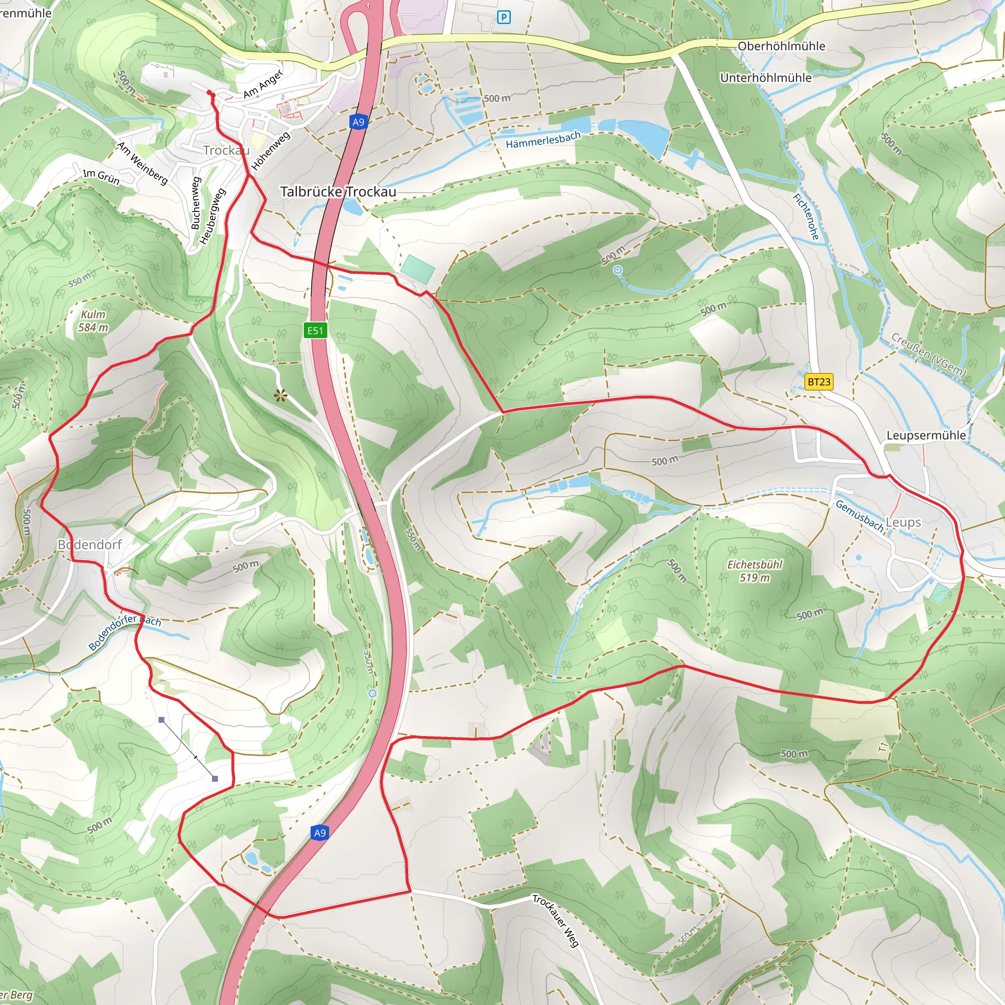 Trokau Rundwanderweg mobile static map