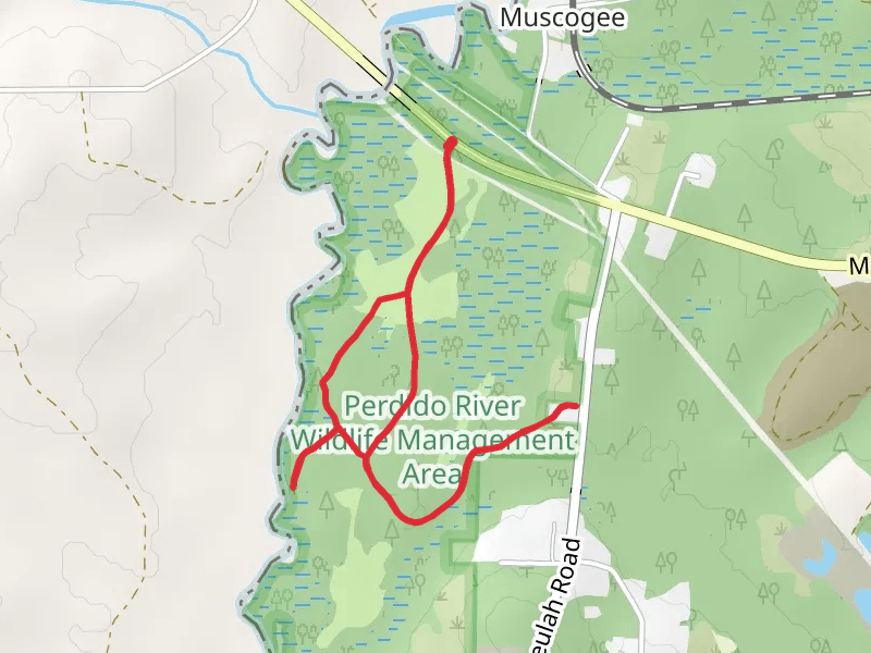 Loop beside Perdido River - Muscogee Road
