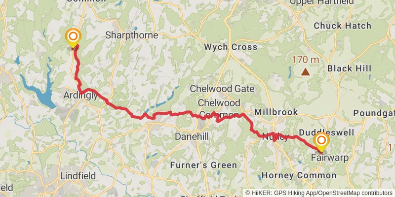 Dymchurch to Didcot Walk stage 7 Map