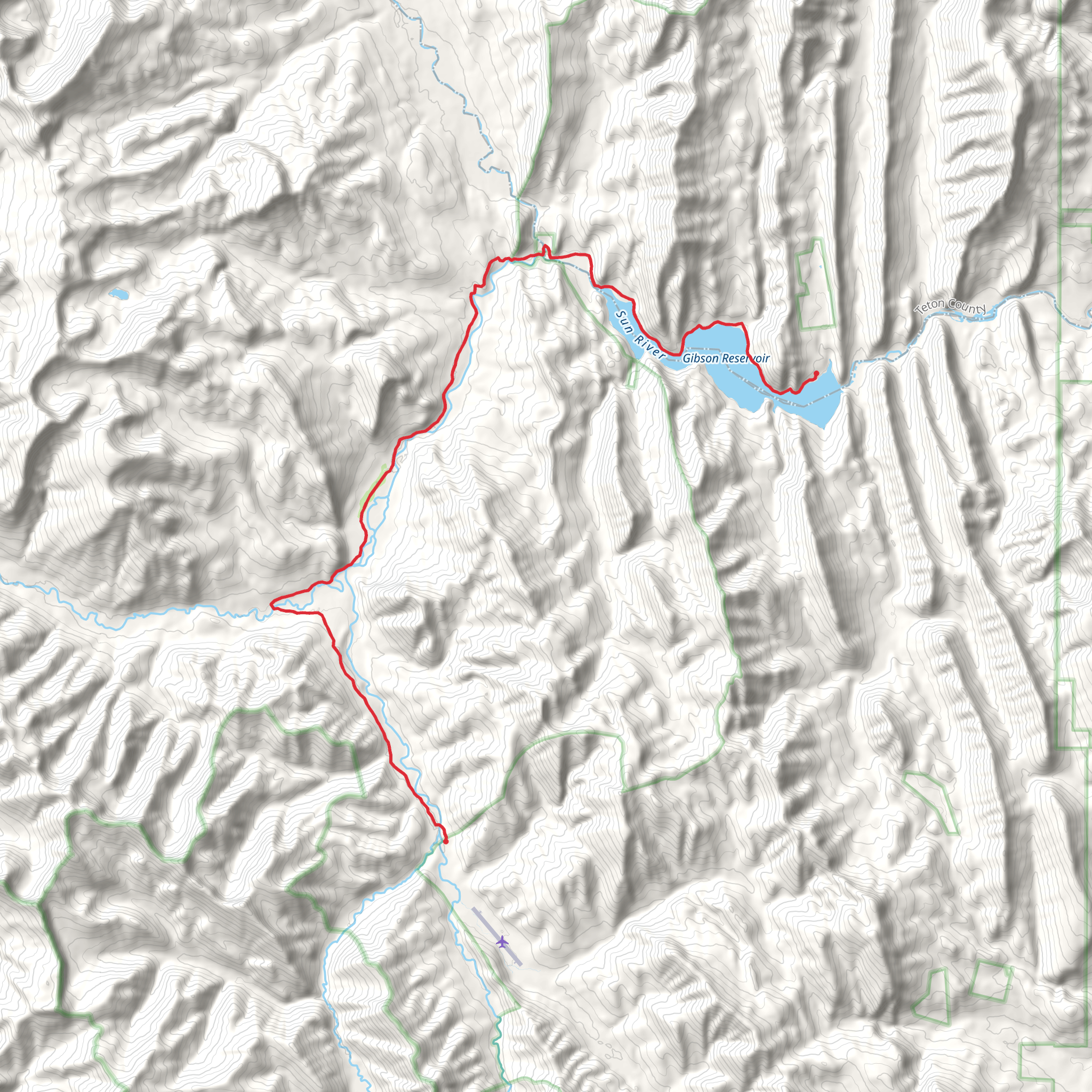 Continental Divide Trail, South Fork Sun and Gibson Reservoir mobile static map