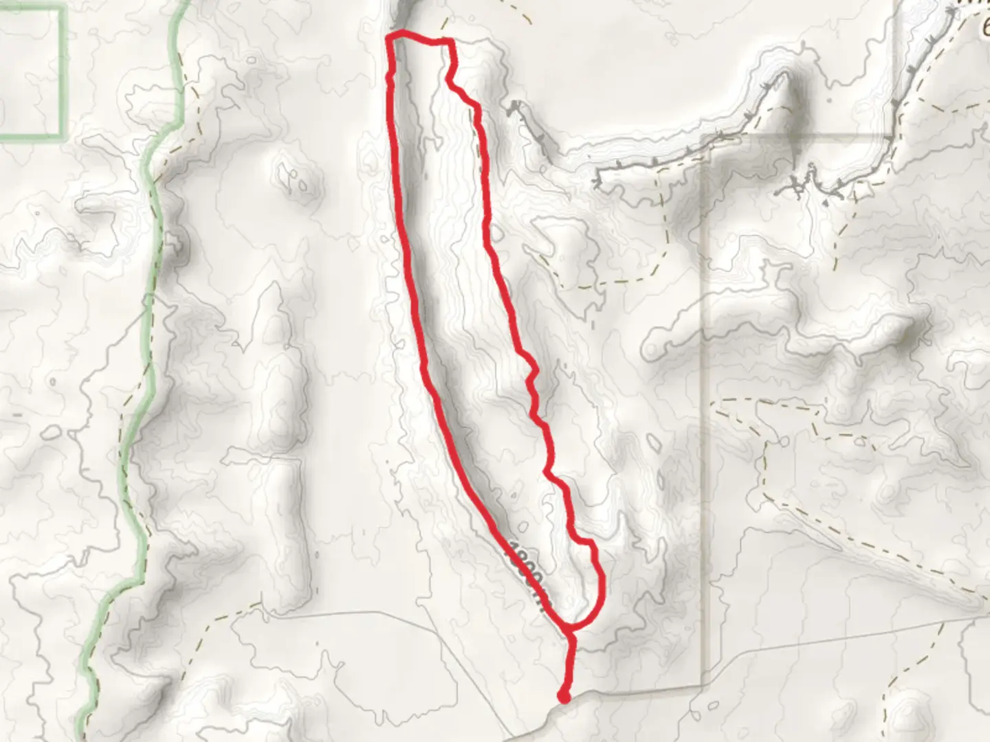 An image depicting the trail Dragons Back and White Mesa Loop Trail and its surrounding area.