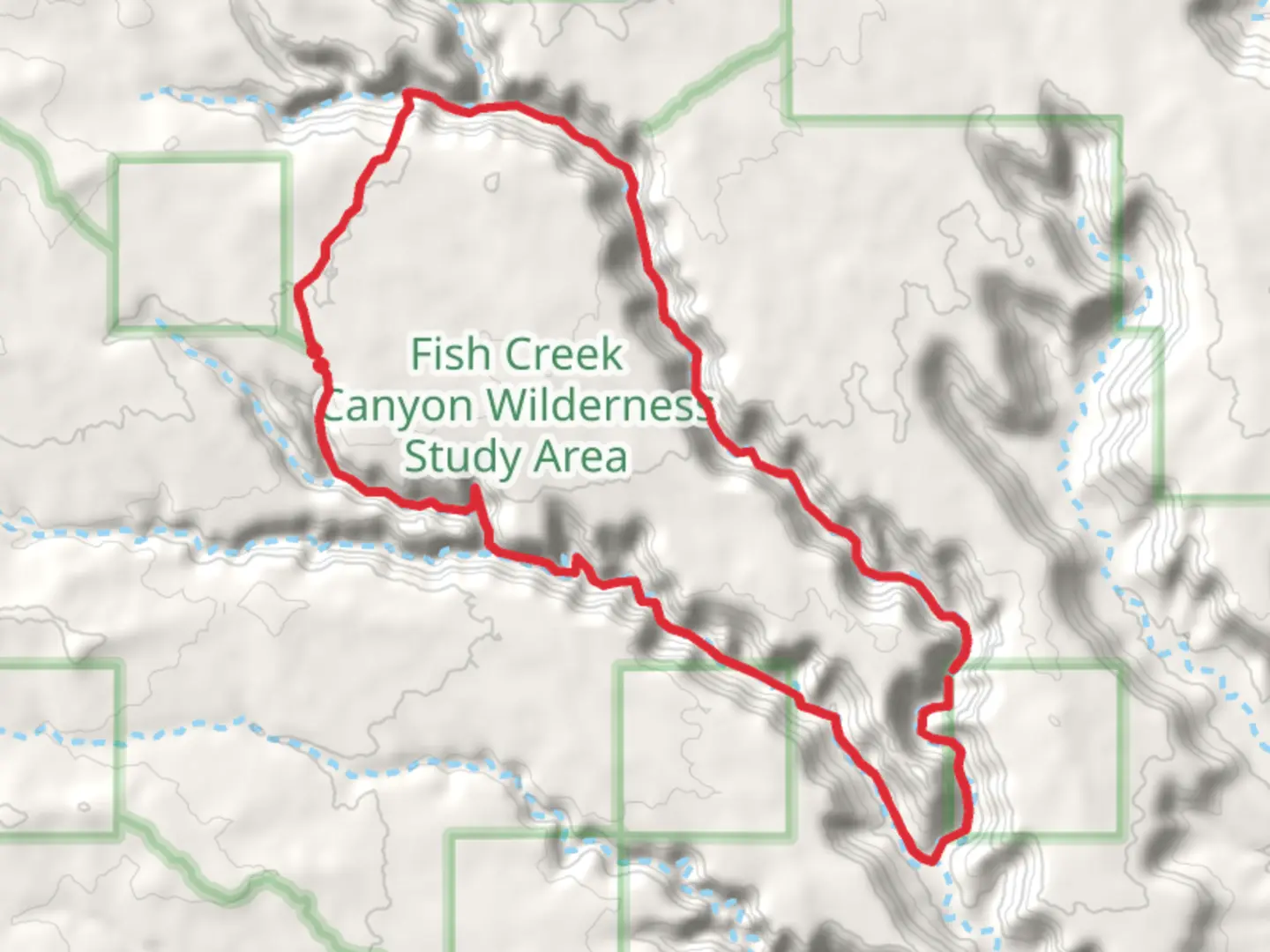 An image depicting the trail Fish and Owl Loop and its surrounding area.