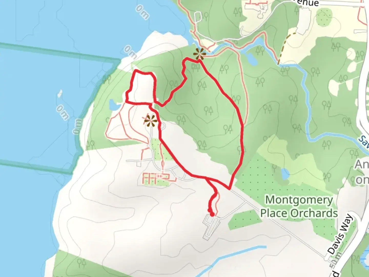 An image depicting the trail Annandale-on-Hudson Loop and its surrounding area.