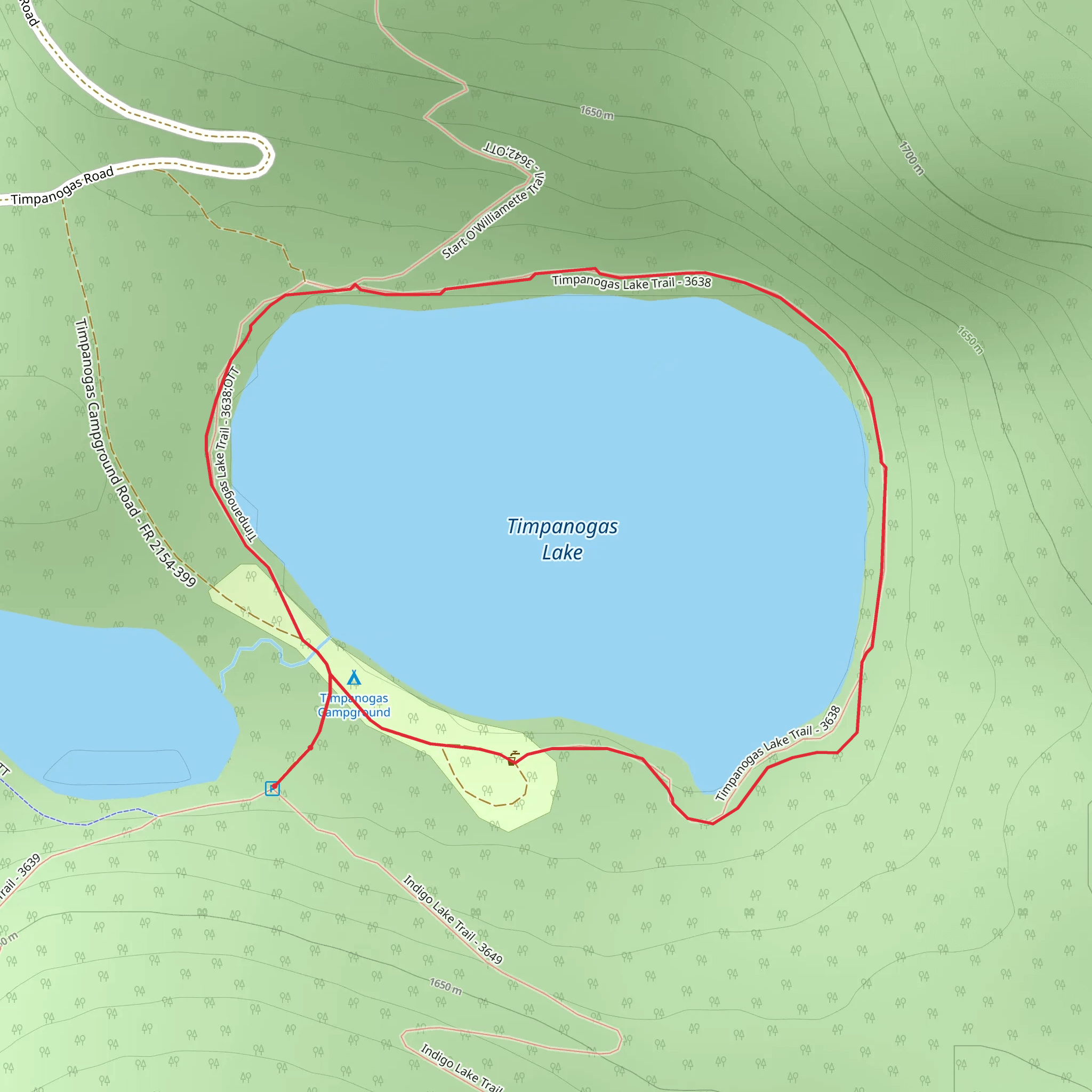 Timpanogas Lake Trail mobile static map
