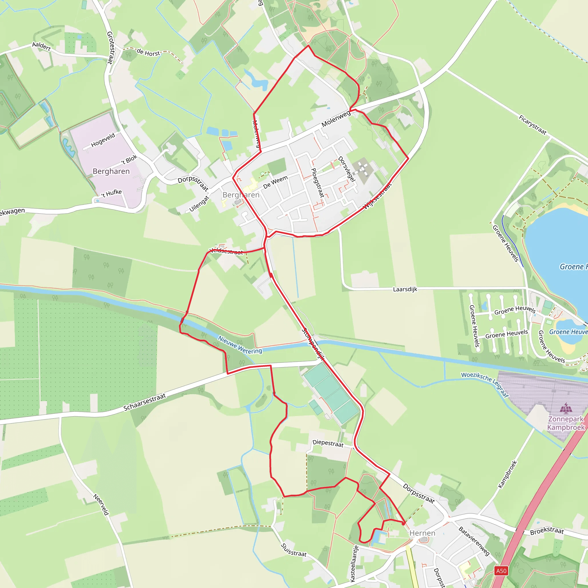 Elzend and De Tolbrug via Wijksestraat mobile static map