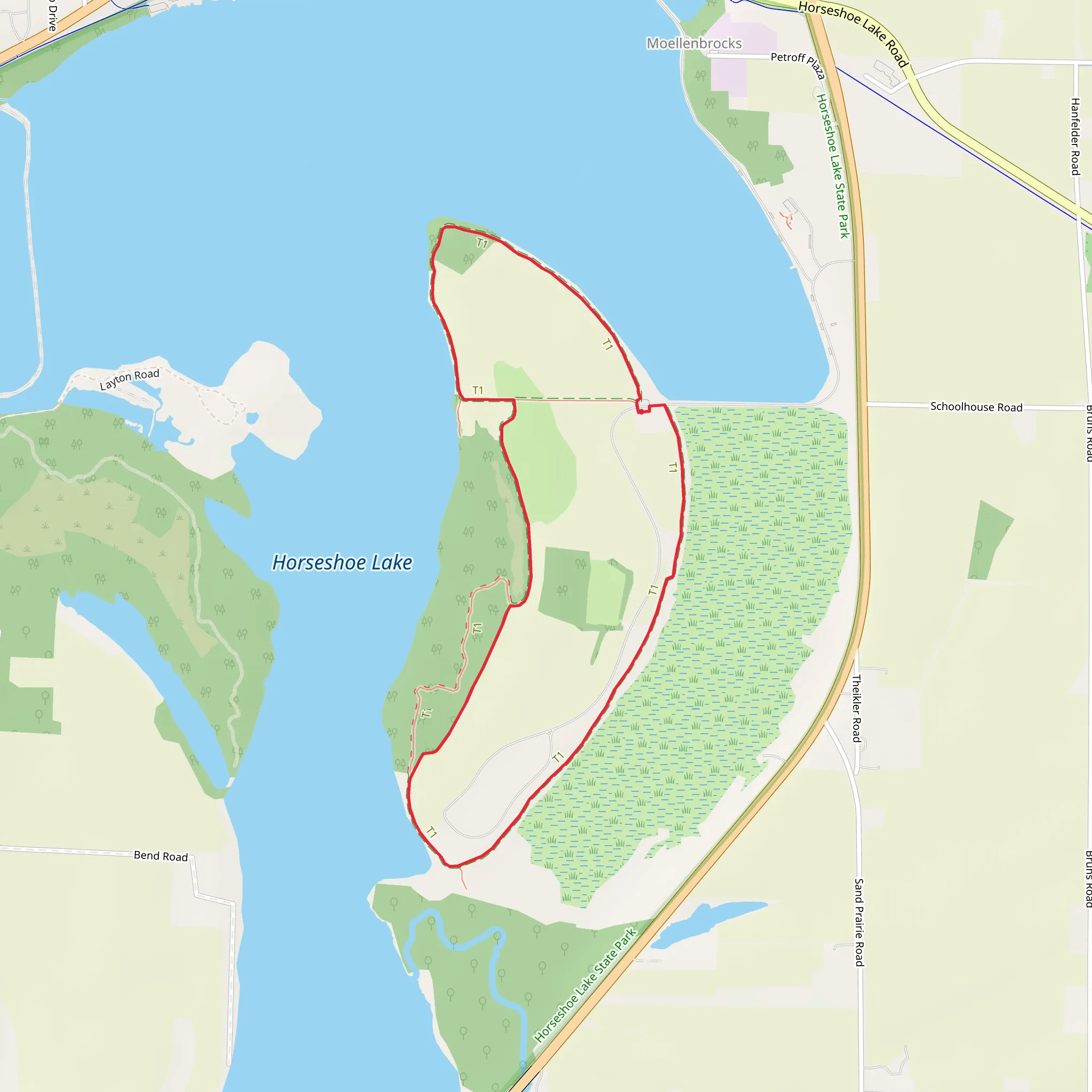 Horseshoe Park Loop mobile static map