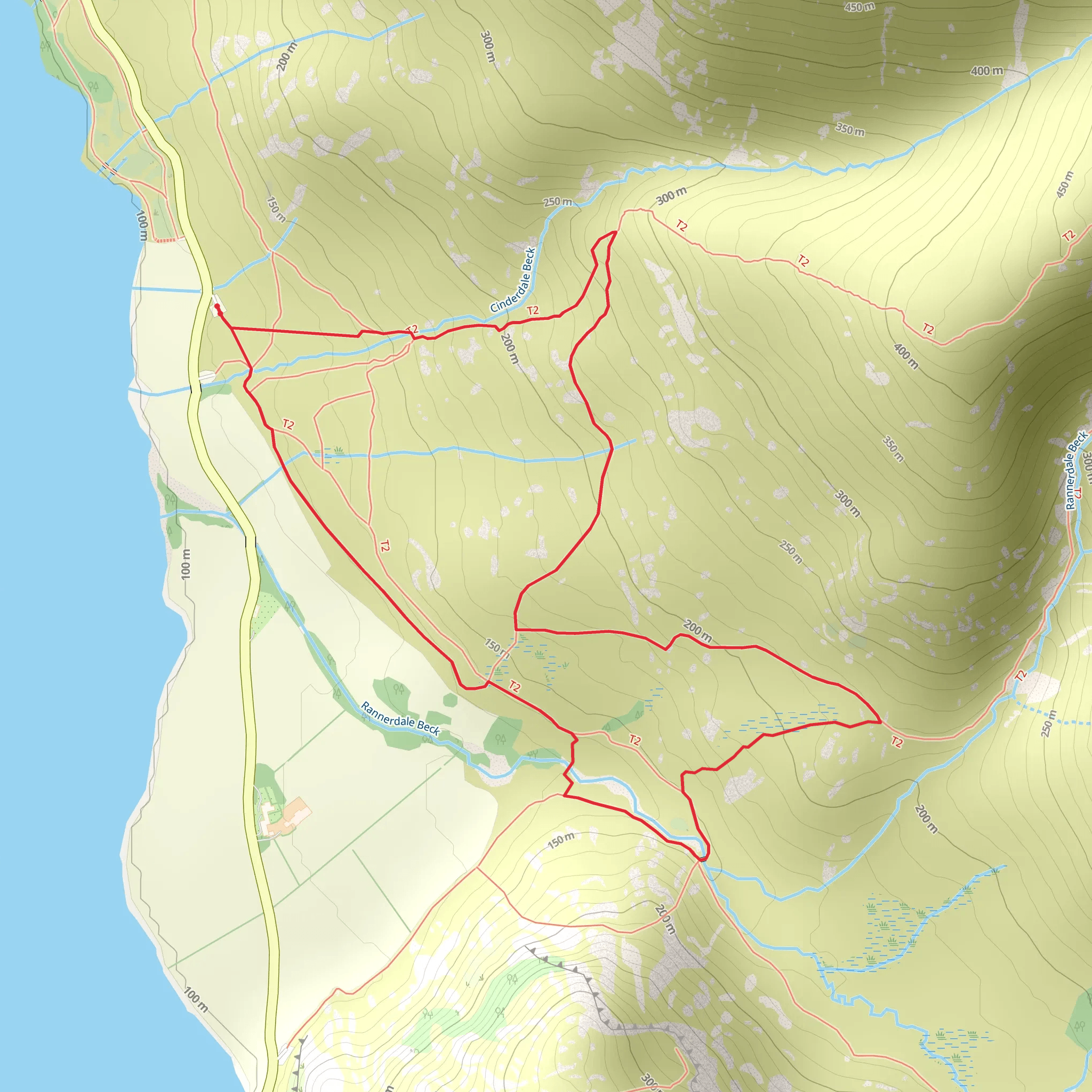 Rannerdale and Cinnerdale Beck Loop mobile static map