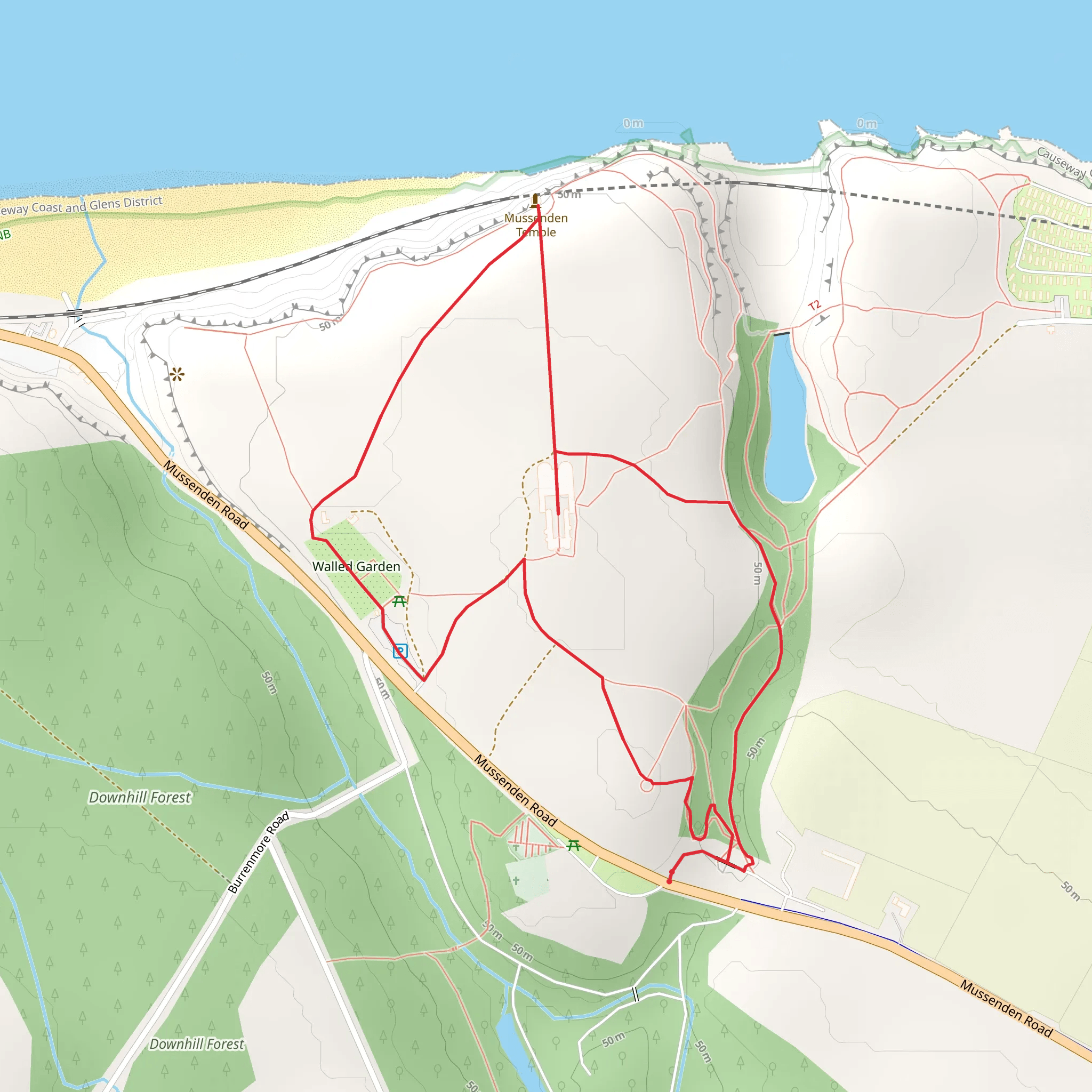 Mussenden Temple and Downhill Demesne mobile static map