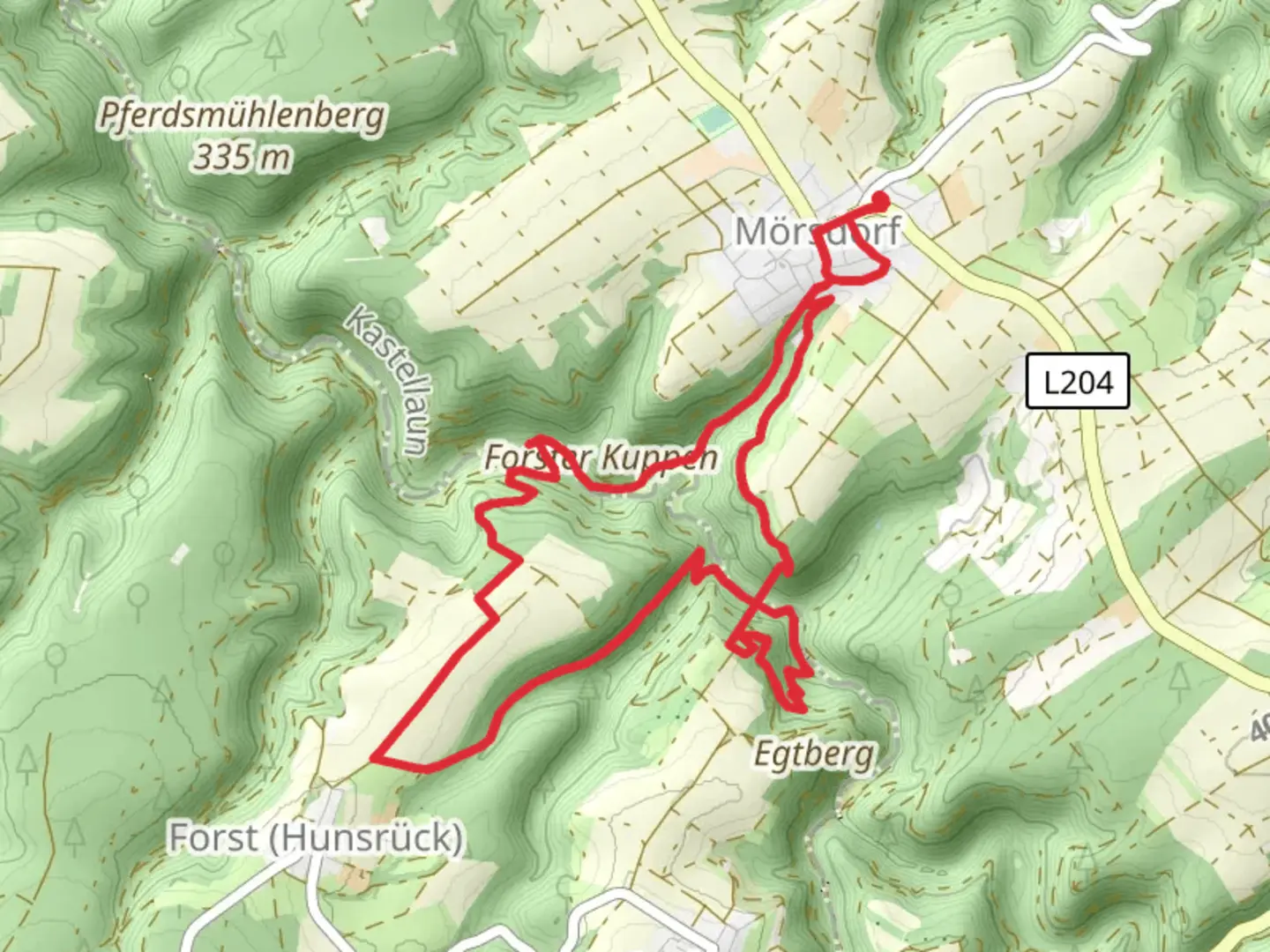 An image depicting the trail Aussichtspunkt and Geierlay Loop and its surrounding area.