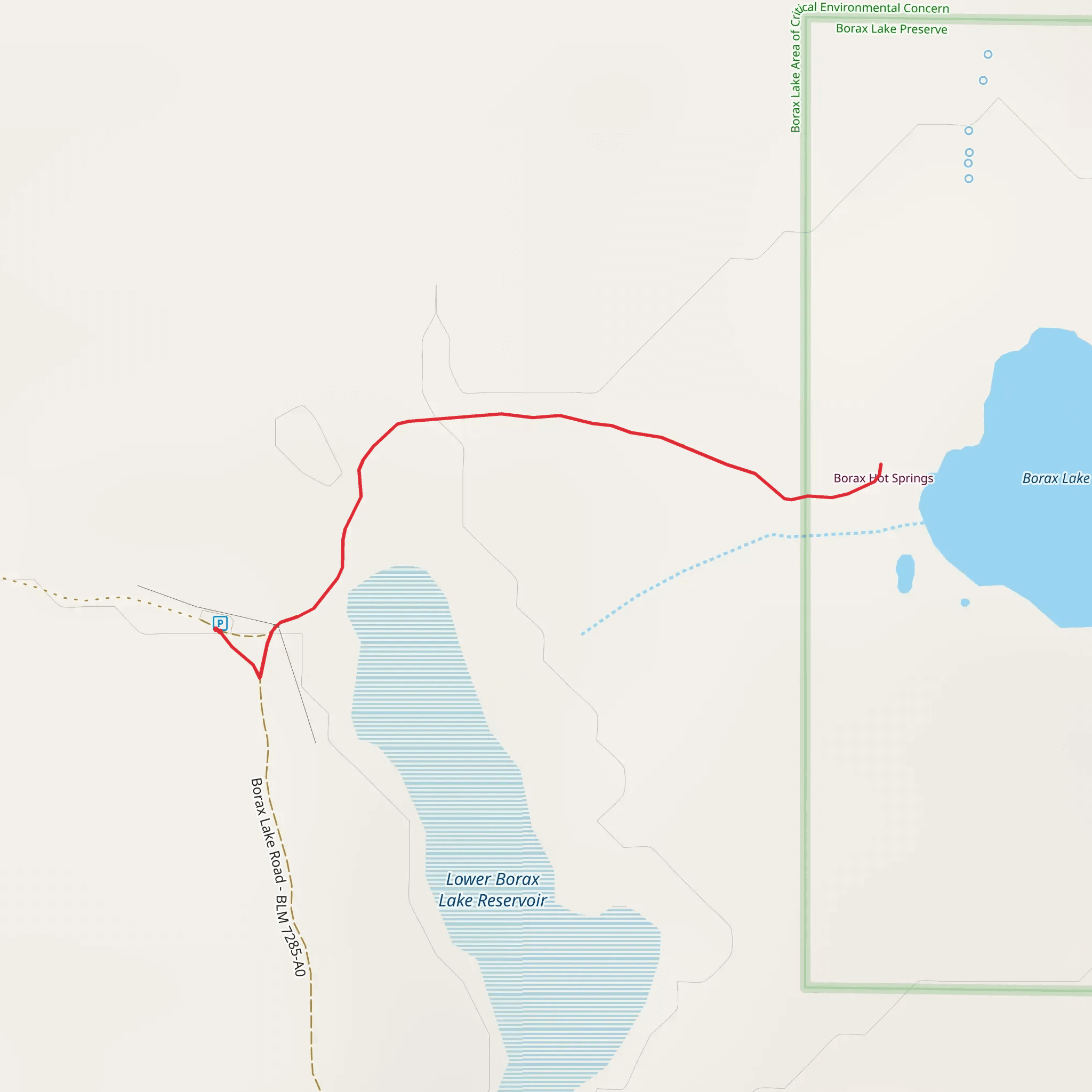 Borax Lake and Borax Hot Springs mobile static map