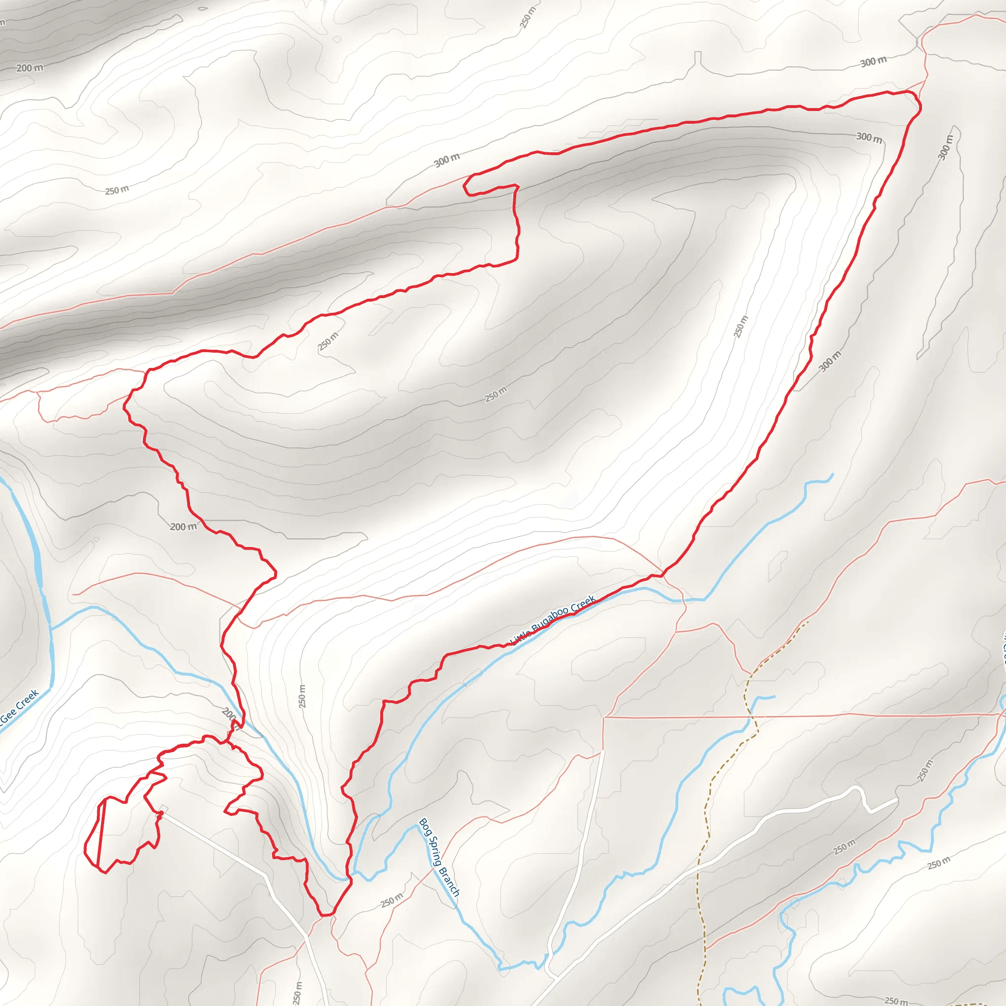 Carnasaw Nature Trail, Little Bugaboo and North Rim Trail Loop mobile static map