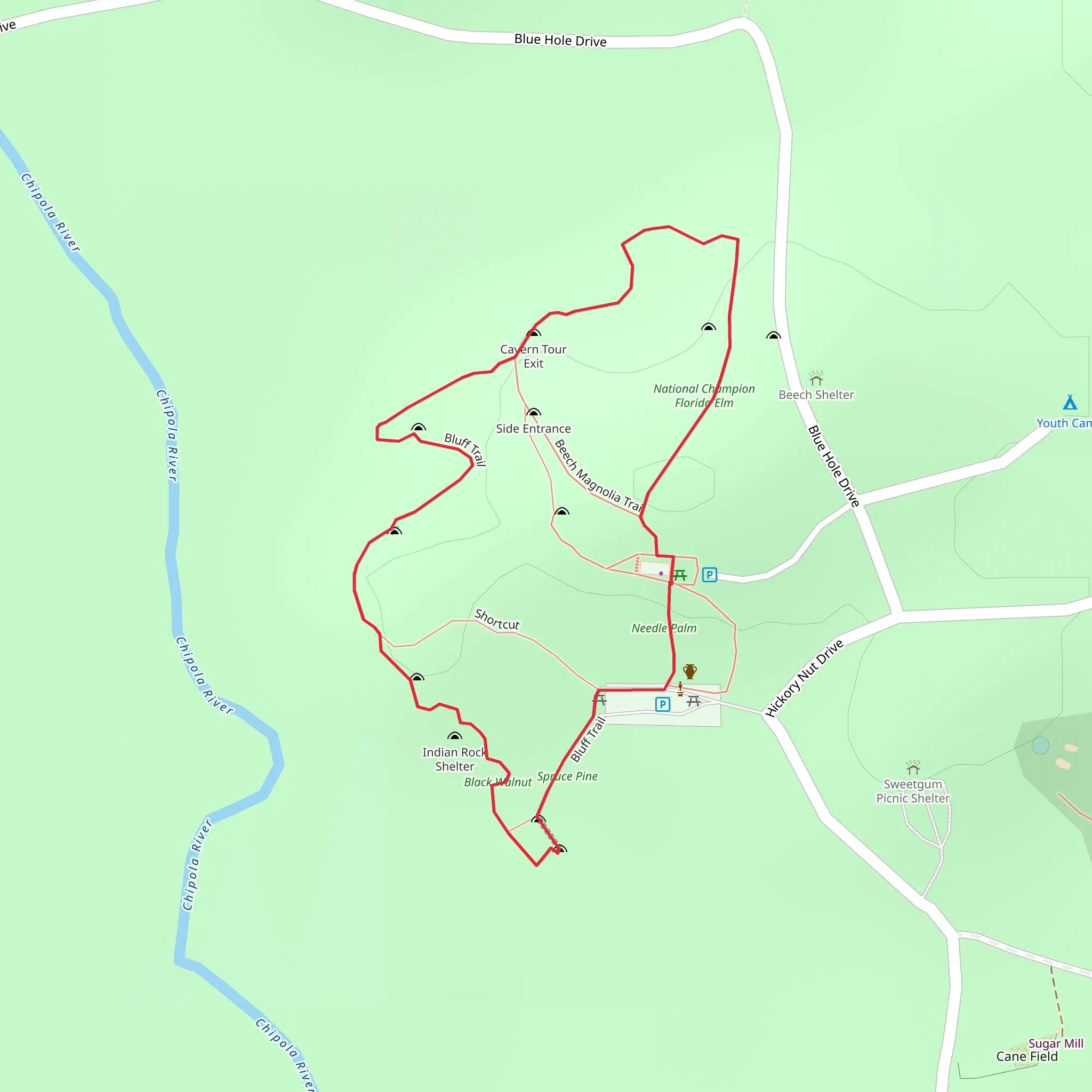 Beech Magnolia Loop Trail mobile static map