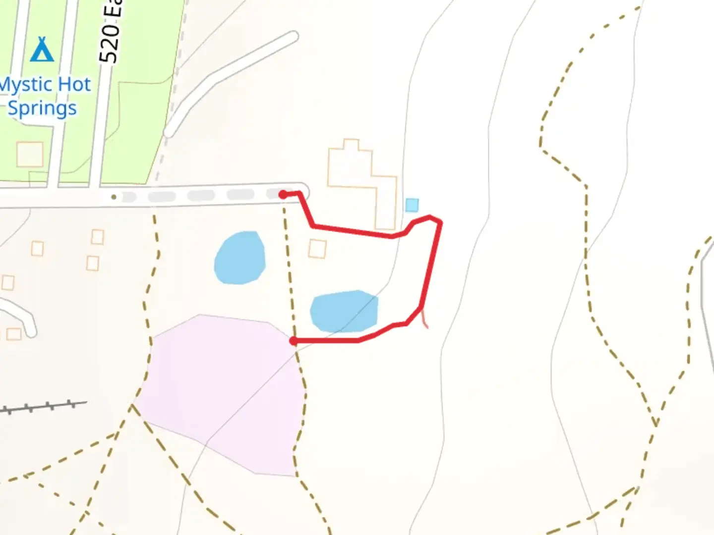 An image depicting the trail East 100 North Loop and its surrounding area.