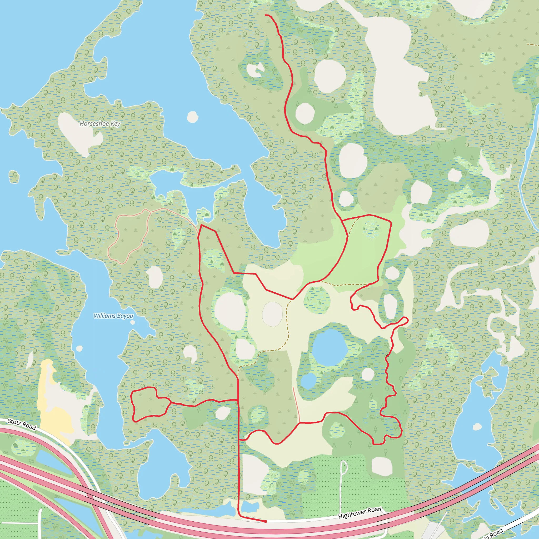 Williamd Bayou and Clambar Bay Loop mobile static map