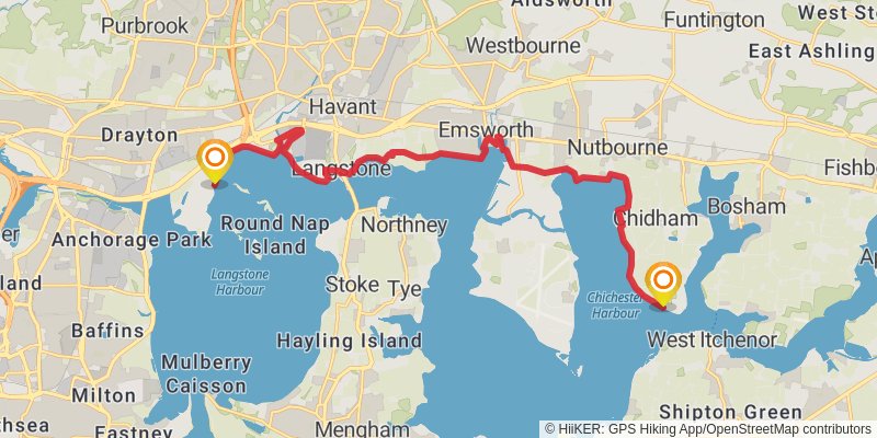 Walk from London to Portsmouth stage 10 Map
