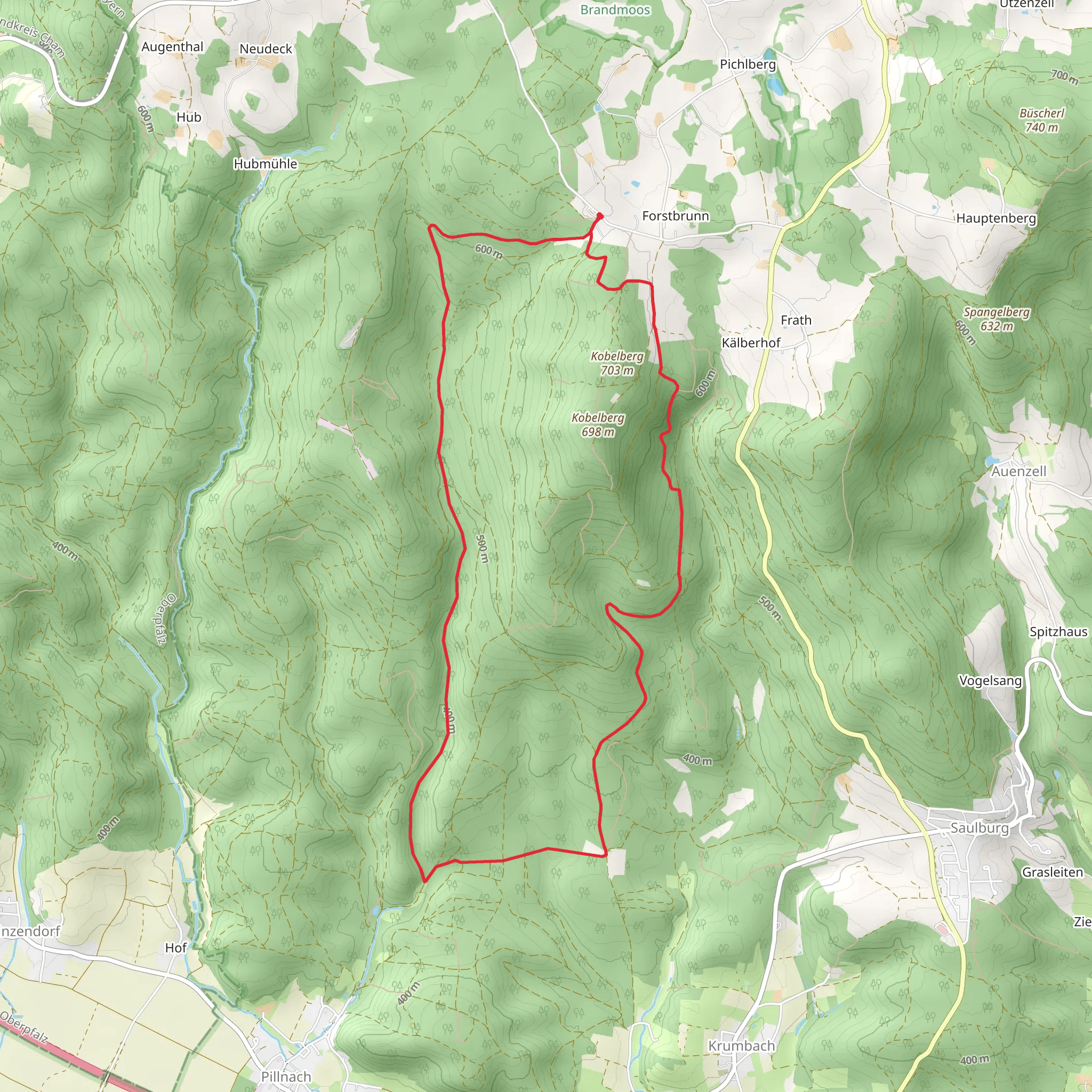 Schiederhof, Schwedenschanze and Kobelberg Loop mobile static map