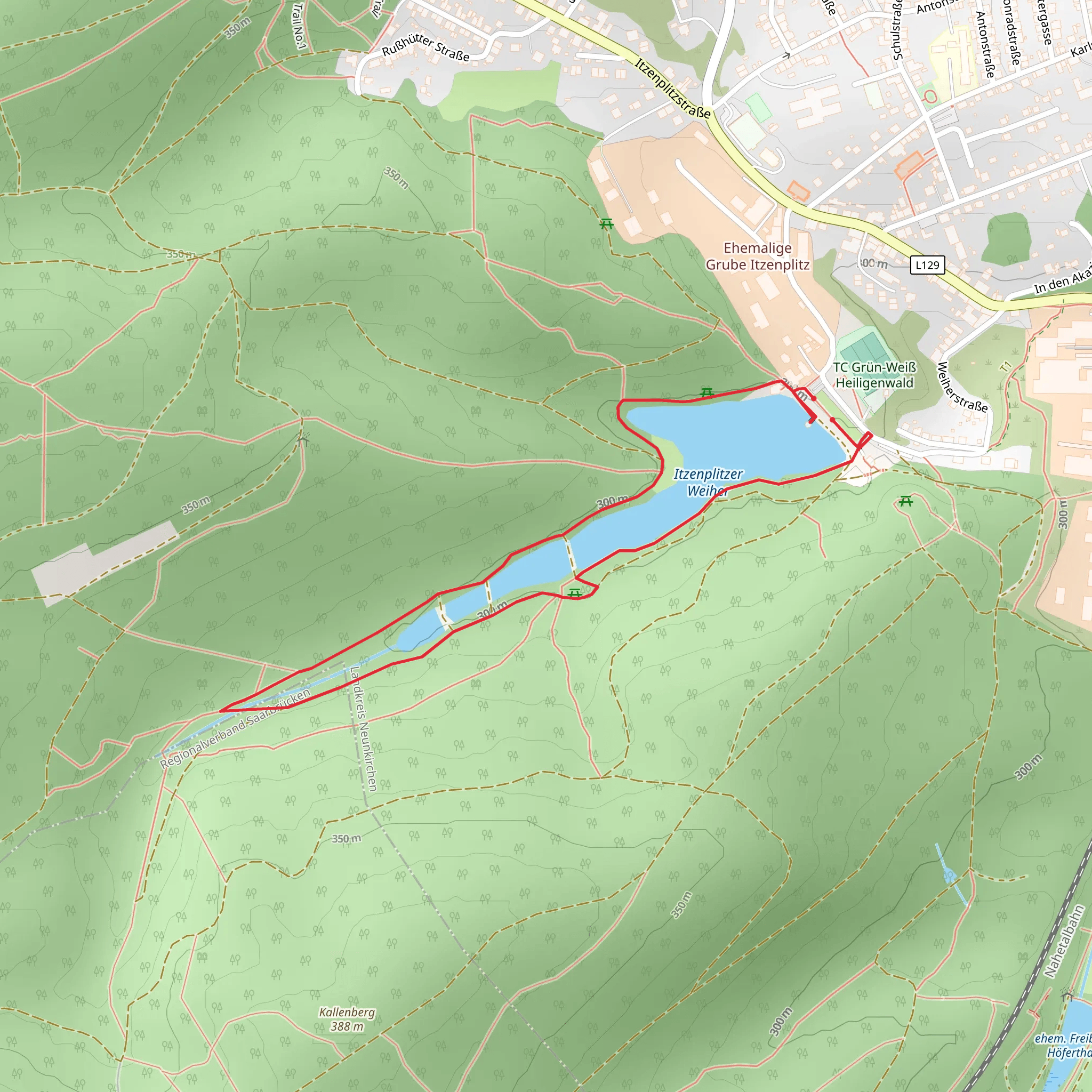 Historisches Pumpenhäuschen and Itzenplitzer Weiher Loop mobile static map