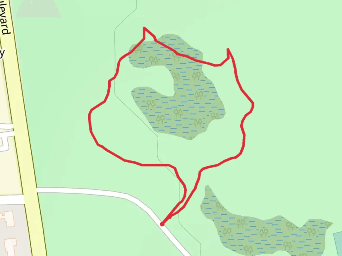 An image depicting the trail Brooklawn Park Loop Trail and its surrounding area.