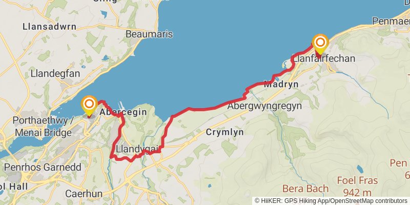 Wales Coast Path - Conwy to Caernarfon stage 2 Map
