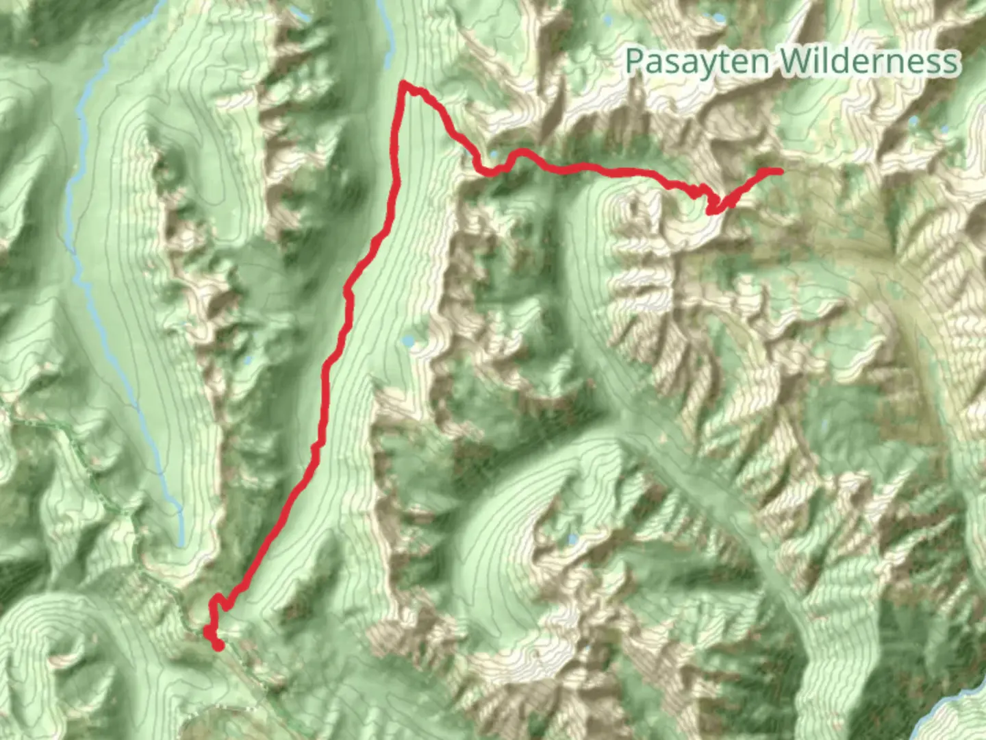 An image depicting the trail Shellrock Trail via Whistler Cutoff Trail and its surrounding area.