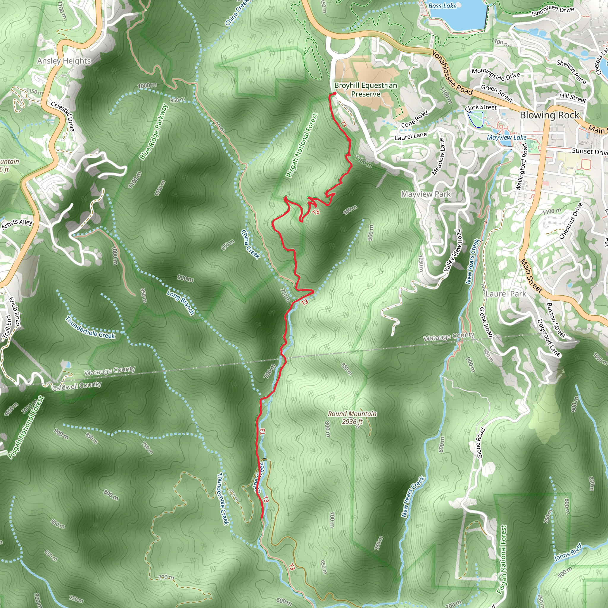 China Creek Trail mobile static map