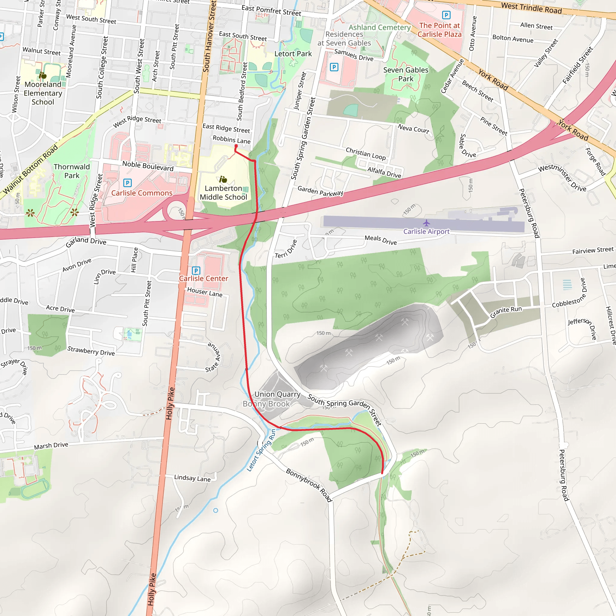Letort Spring Run Trail mobile static map