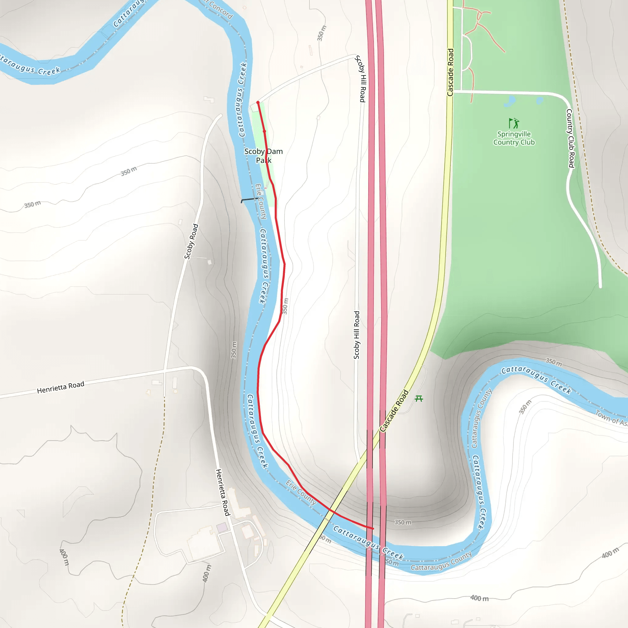 Cattaraugus Creek in Scoby Dam Park mobile static map
