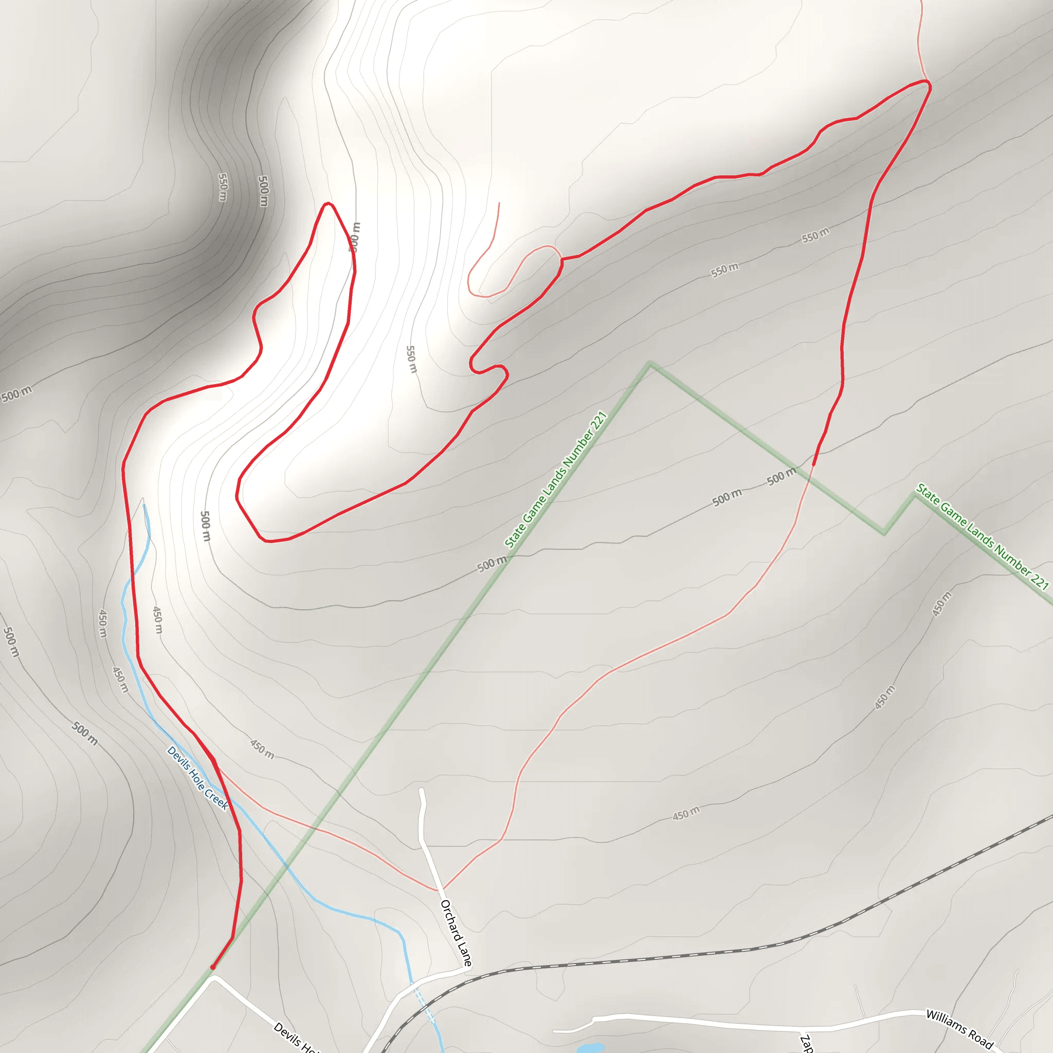 Devils Hole and Seven Pines Mountain mobile static map