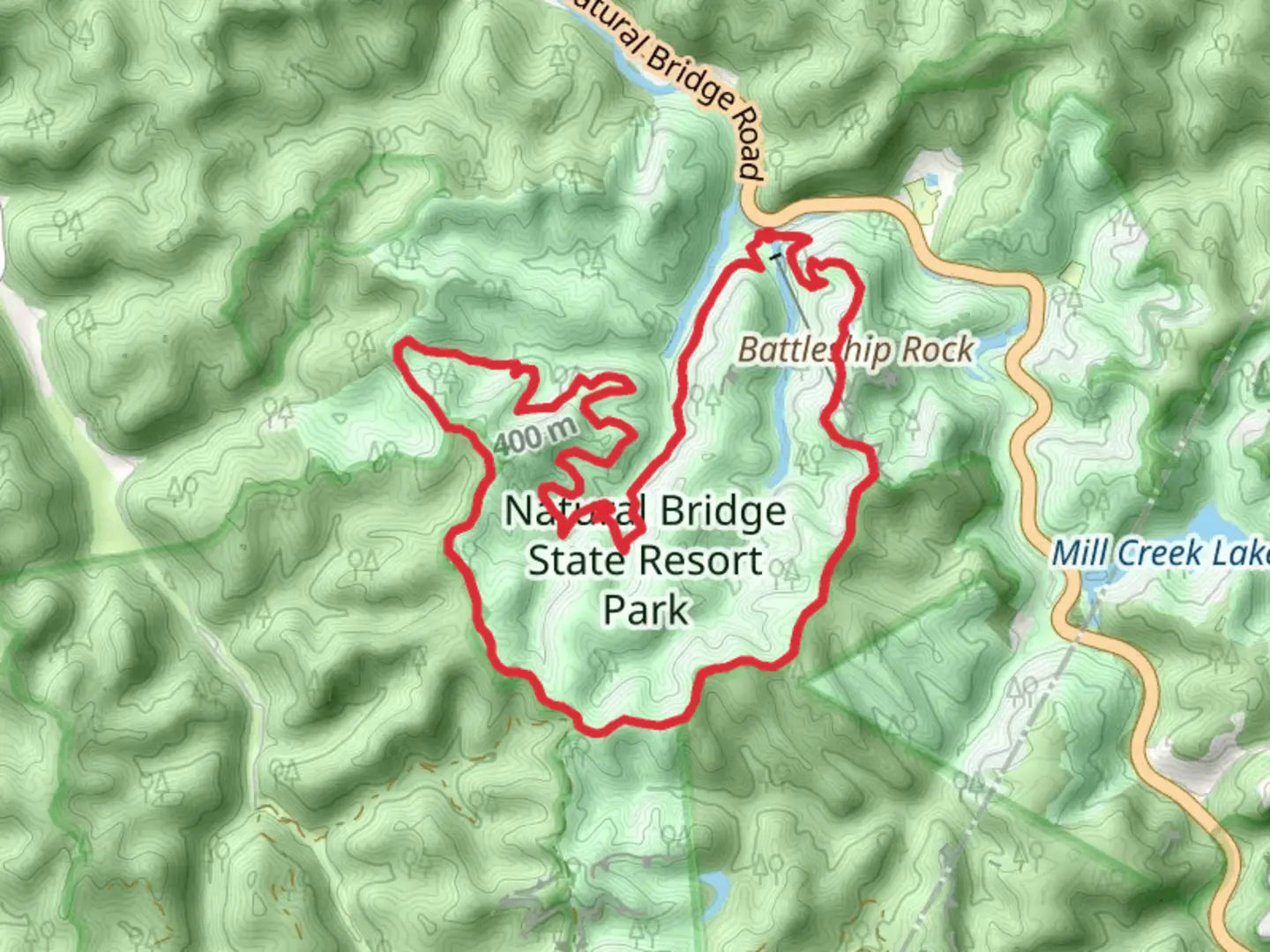 An image depicting the trail Sand Gap and Rock Garden Loop Trail and its surrounding area.