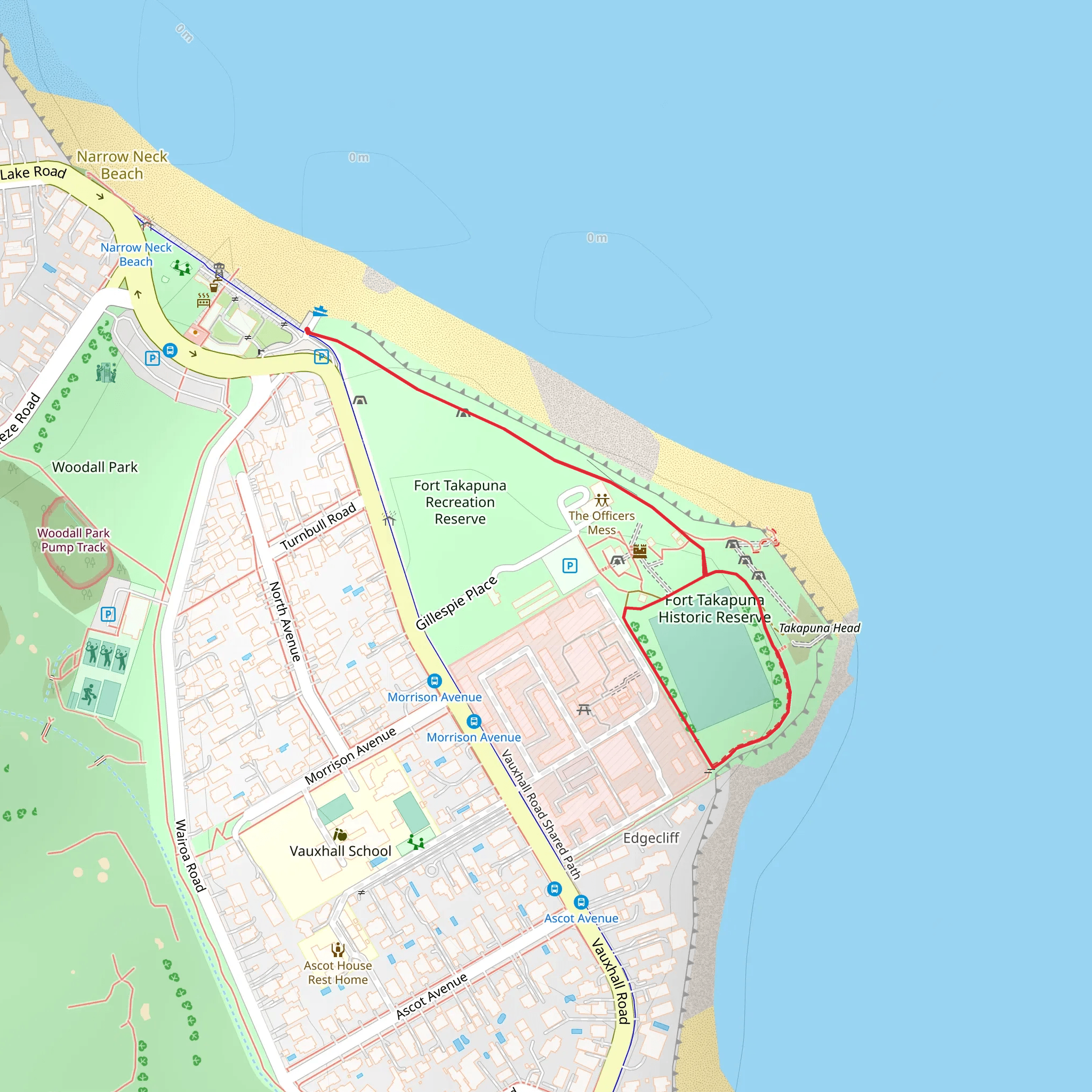 Fort Takapuna Historic Reserve Walk mobile static map