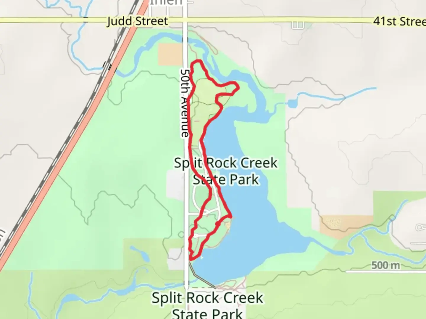 An image depicting the trail Split Rock Reservoir Loop and its surrounding area.