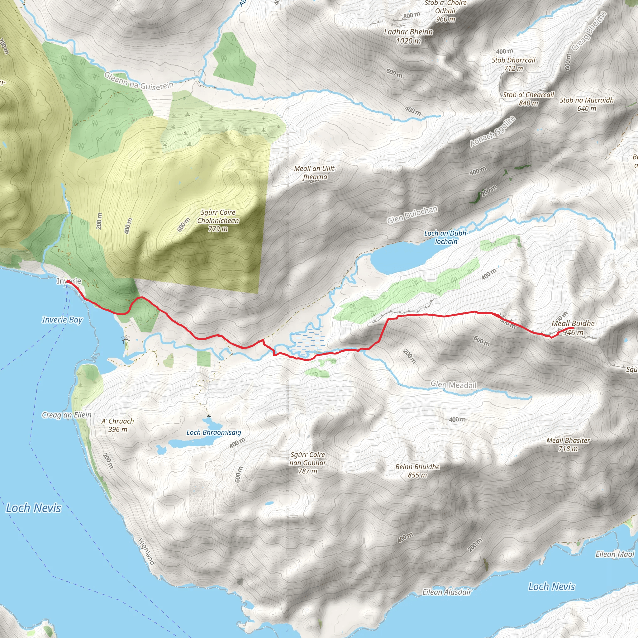 Meall Buidhe - Knoydart mobile static map