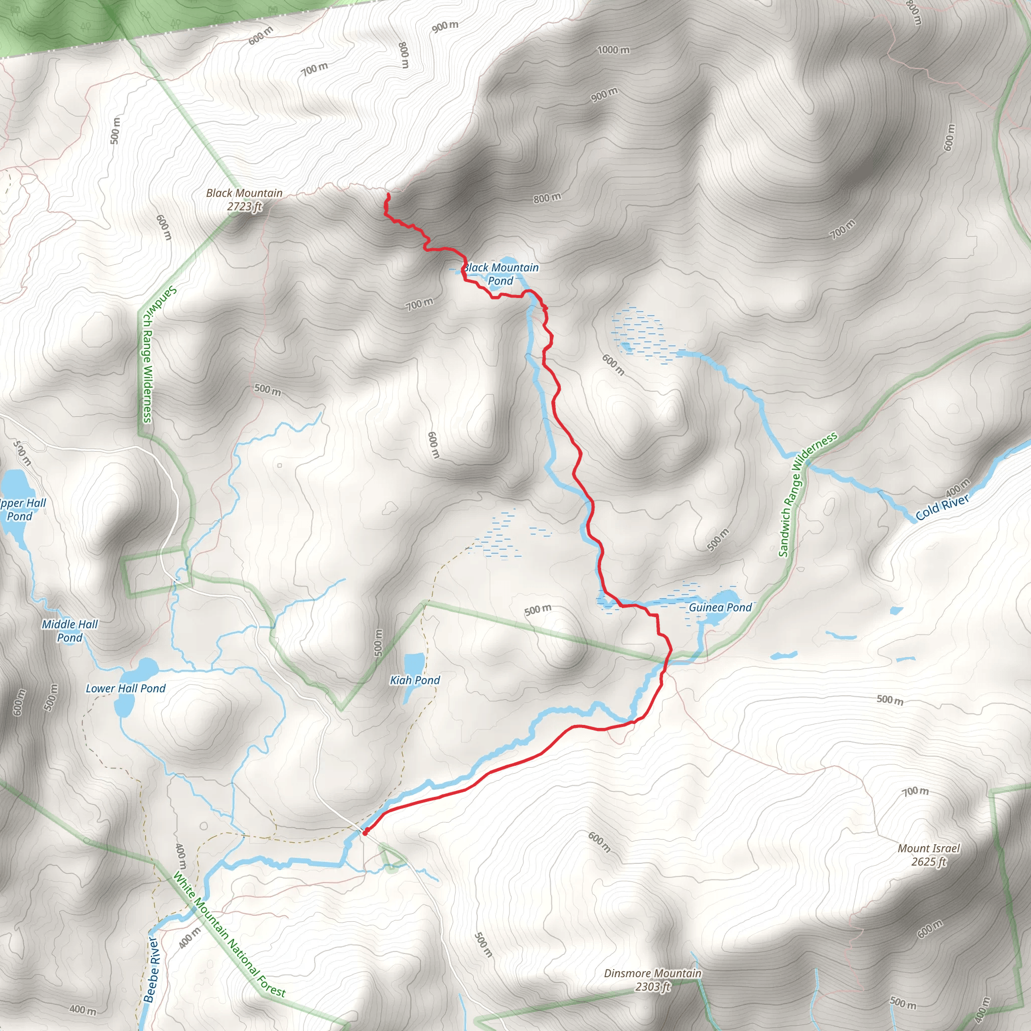 Black Mountain Pond via Guinea Pond Trail mobile static map