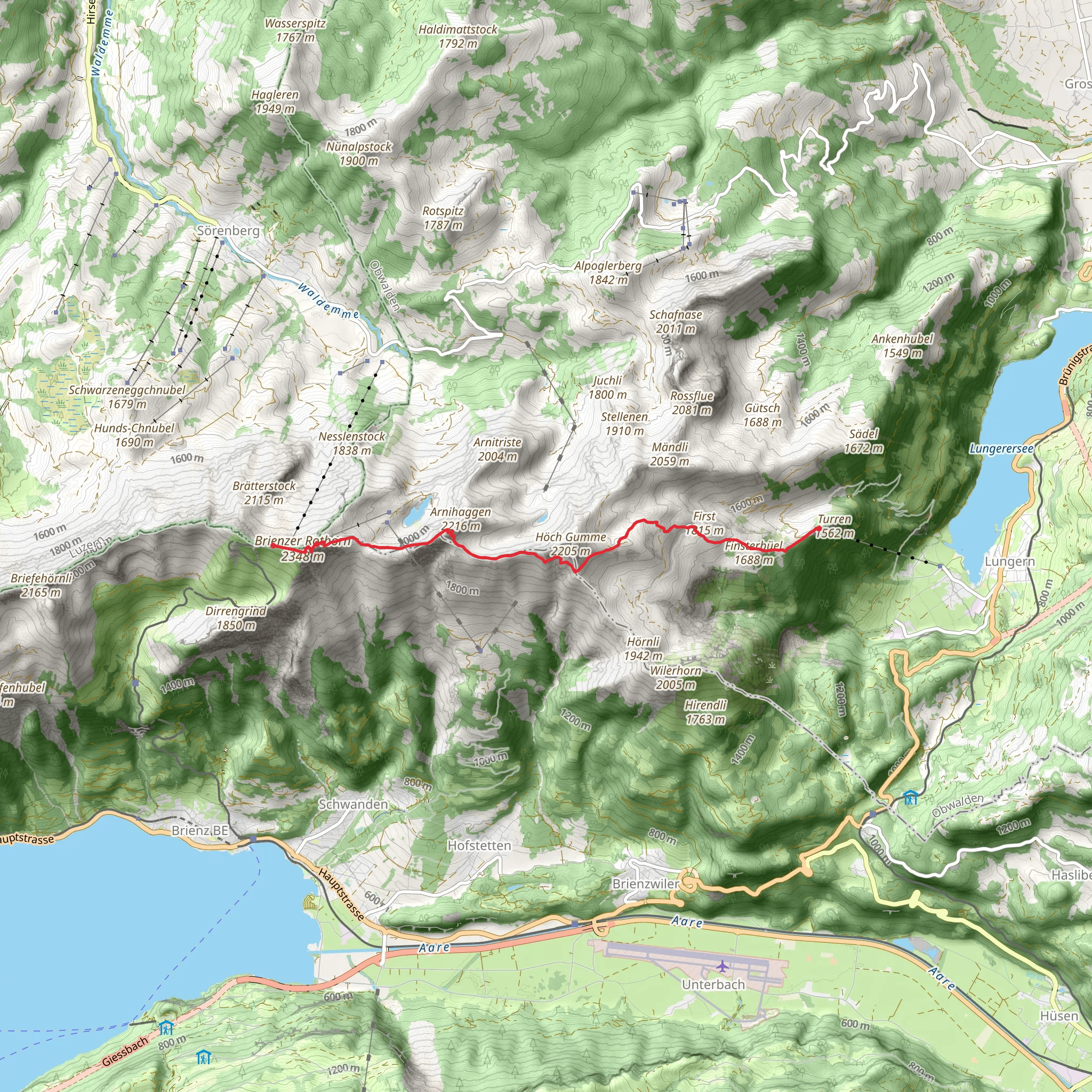 Turren - Brienzer Rothorn High-Level Path mobile static map