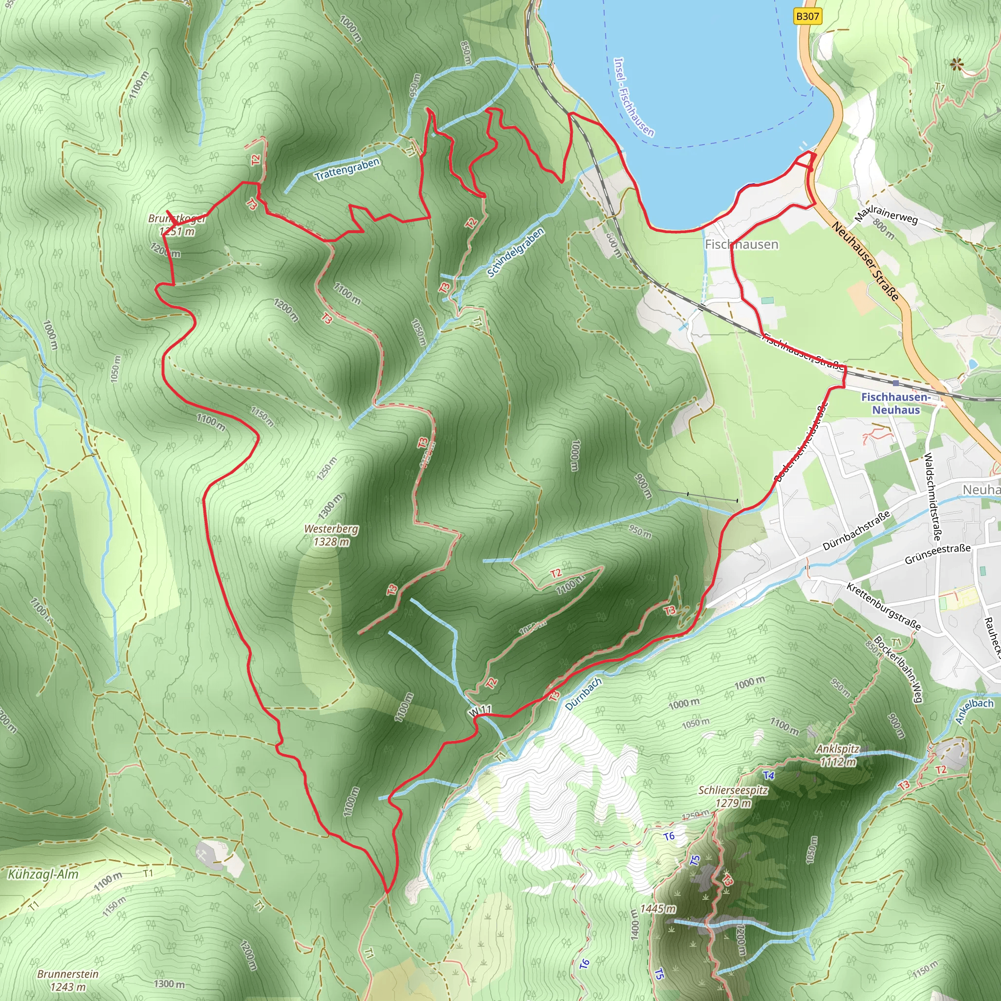 E-on bayern Trail - Schliersee Kurweg mobile static map