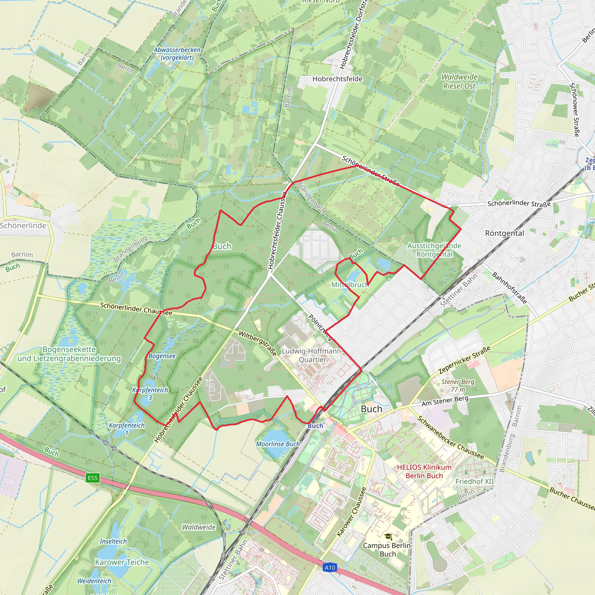 Bogensee and Sandhaeuser Loop mobile static map