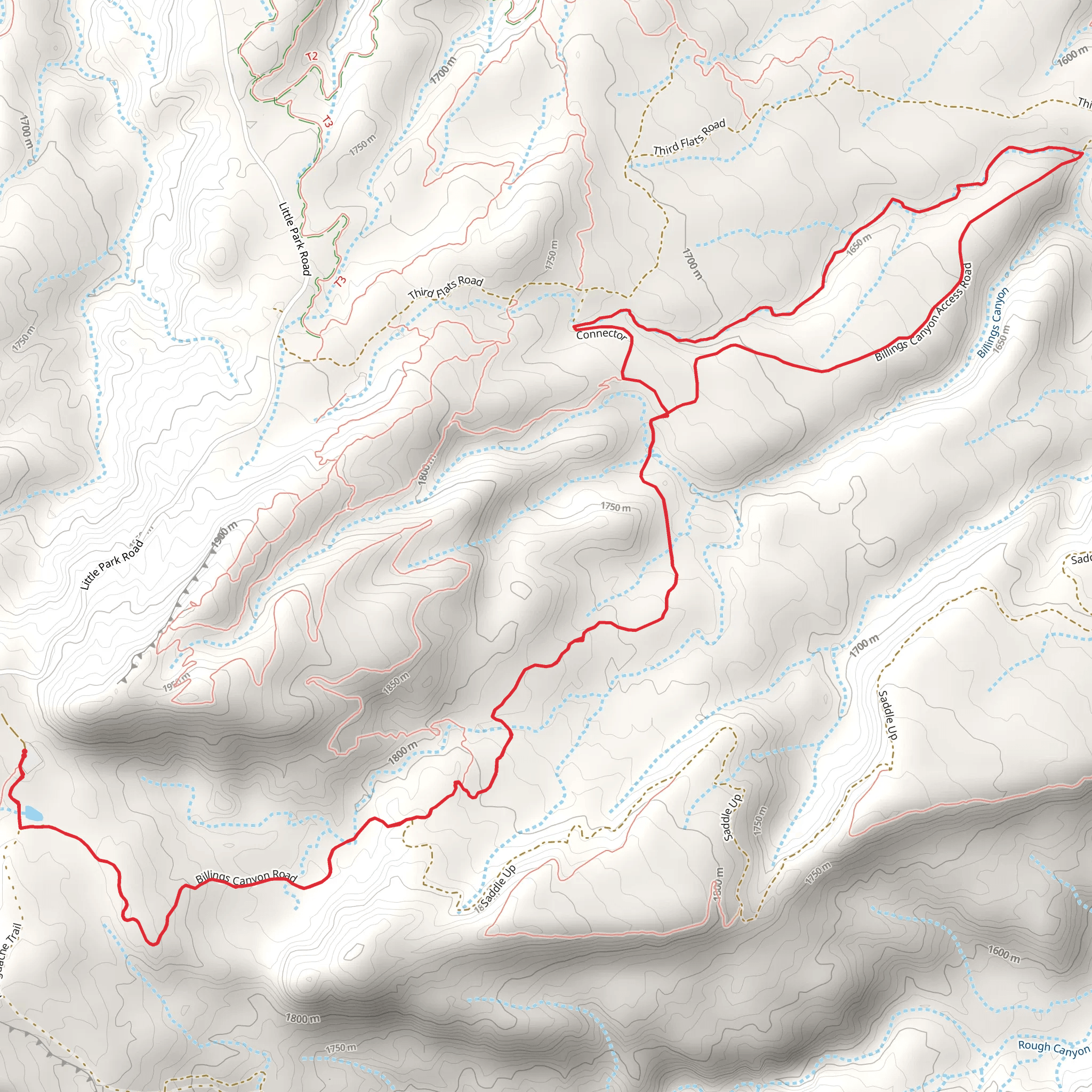 Billings Canyon and Canyon View Walk mobile static map