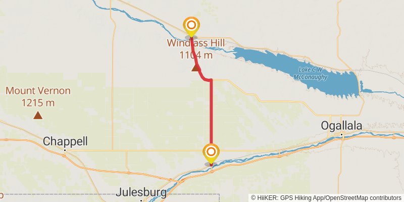 American Discovery Trail North Route stage 202 Map