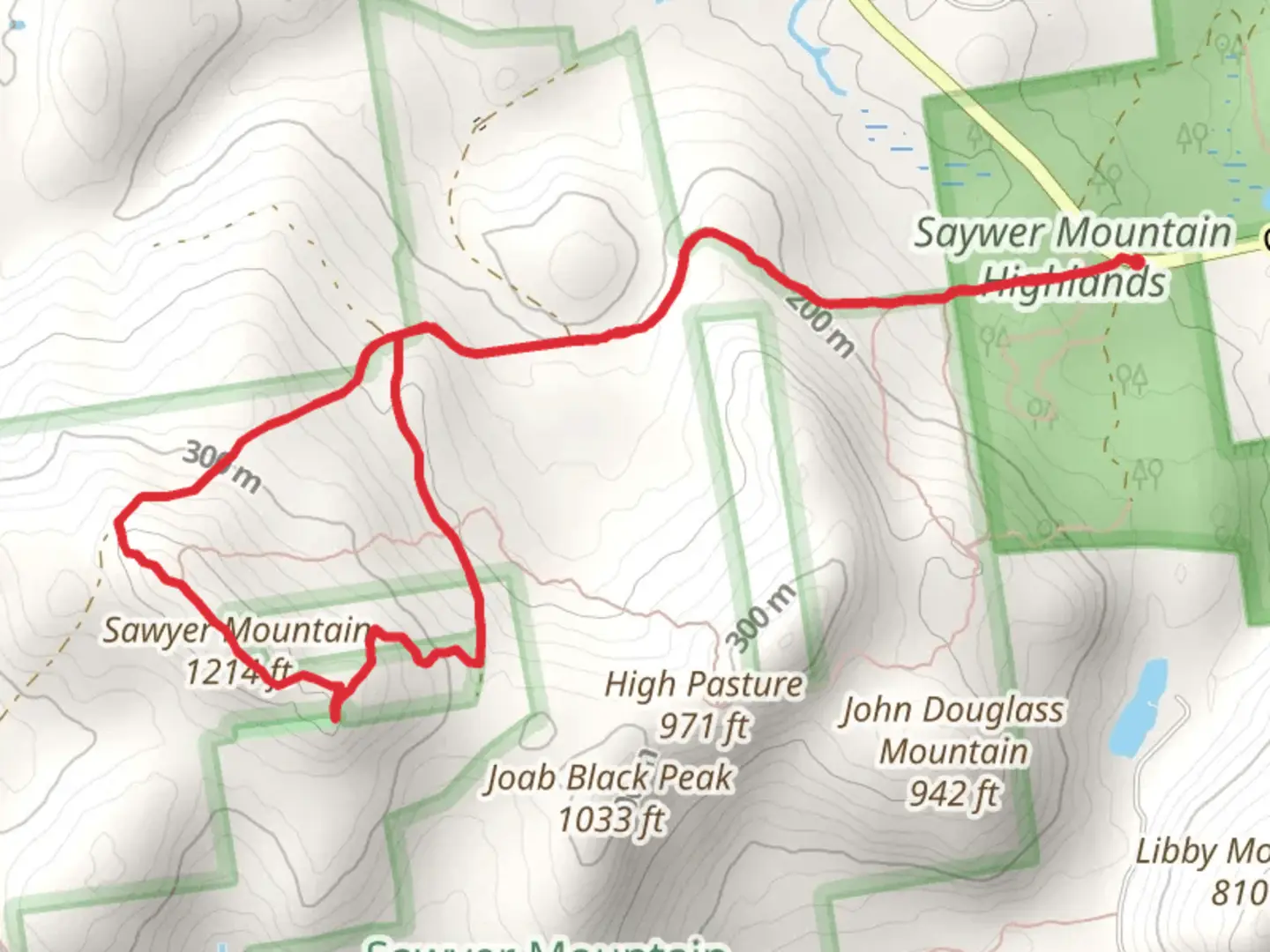 An image depicting the trail Sawyer Mountain Loop and its surrounding area.