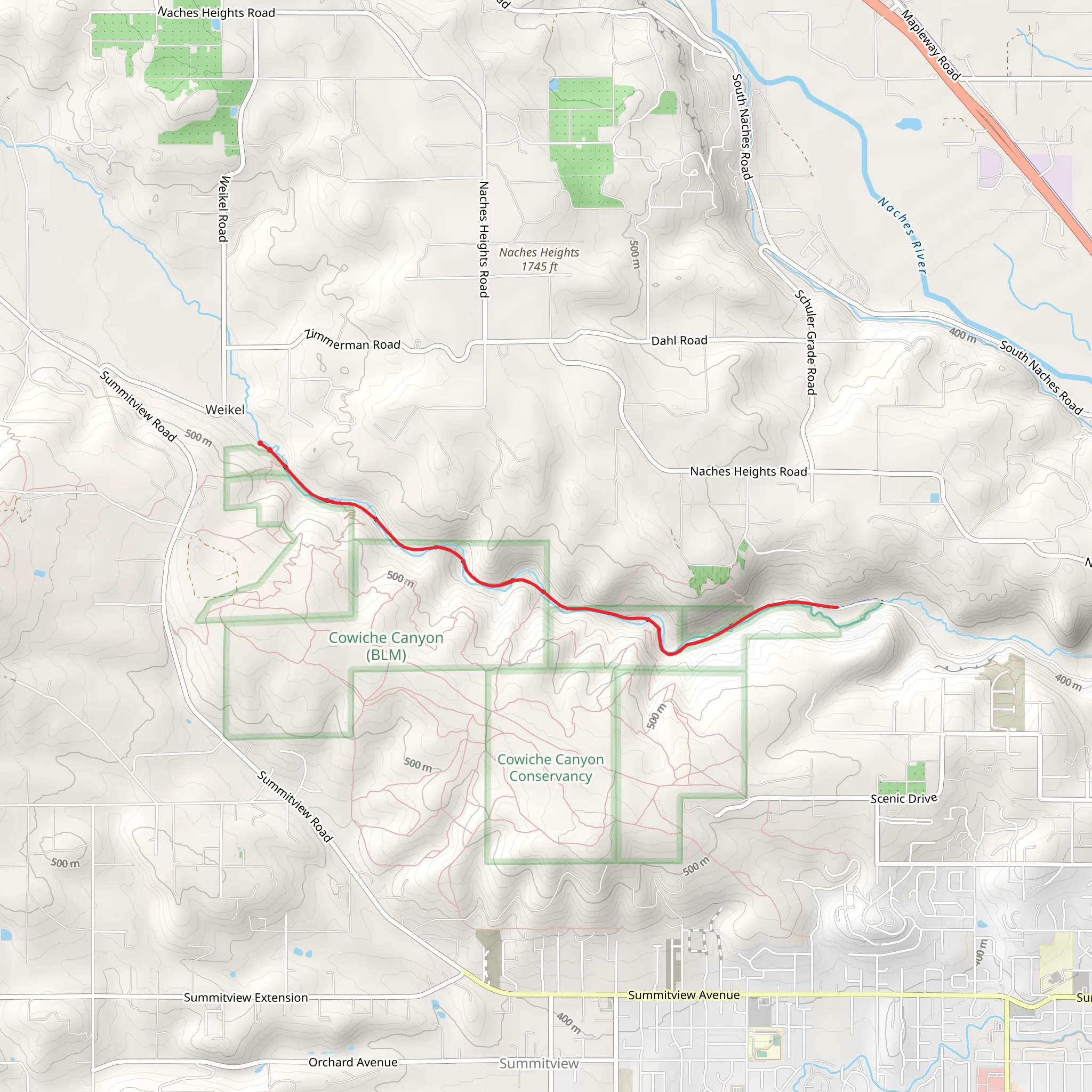 William O Douglas Trail Out and Back mobile static map