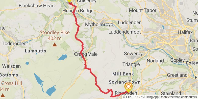 Chepstow to Berwick - upon - Tweed - Great English Walk stage 27 Map