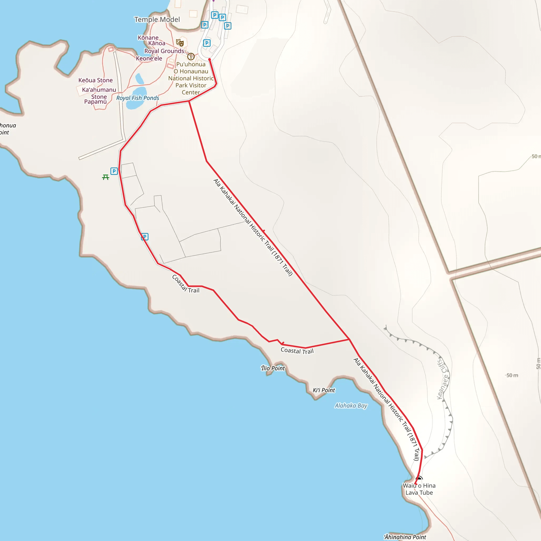 Ala Kahakai National Historic Trail Loop mobile static map