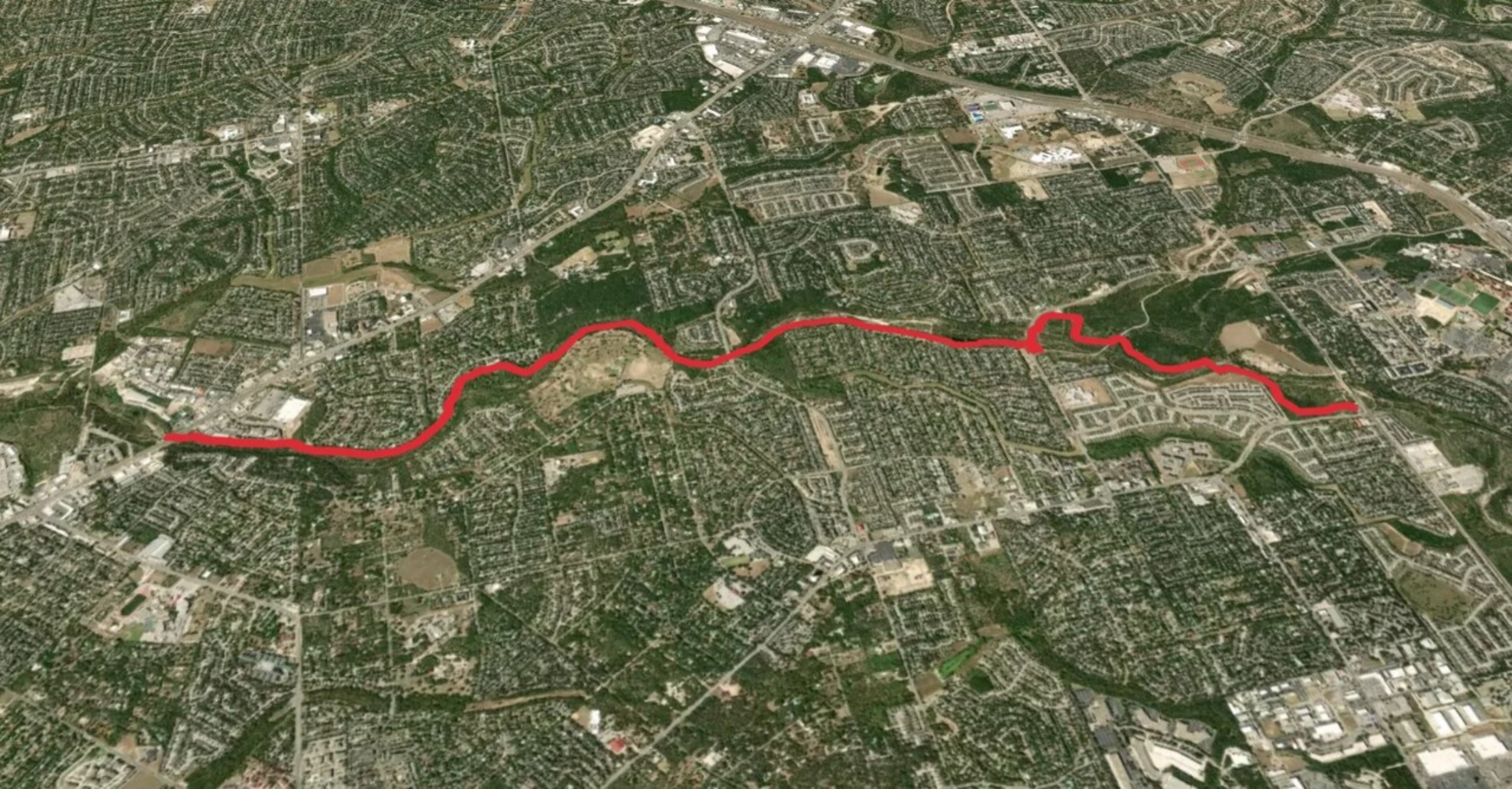 Leon Creek Greenway Trail Point to Point Bexar County Texas