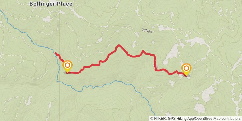 Poison Glade Trail stage 2 Map